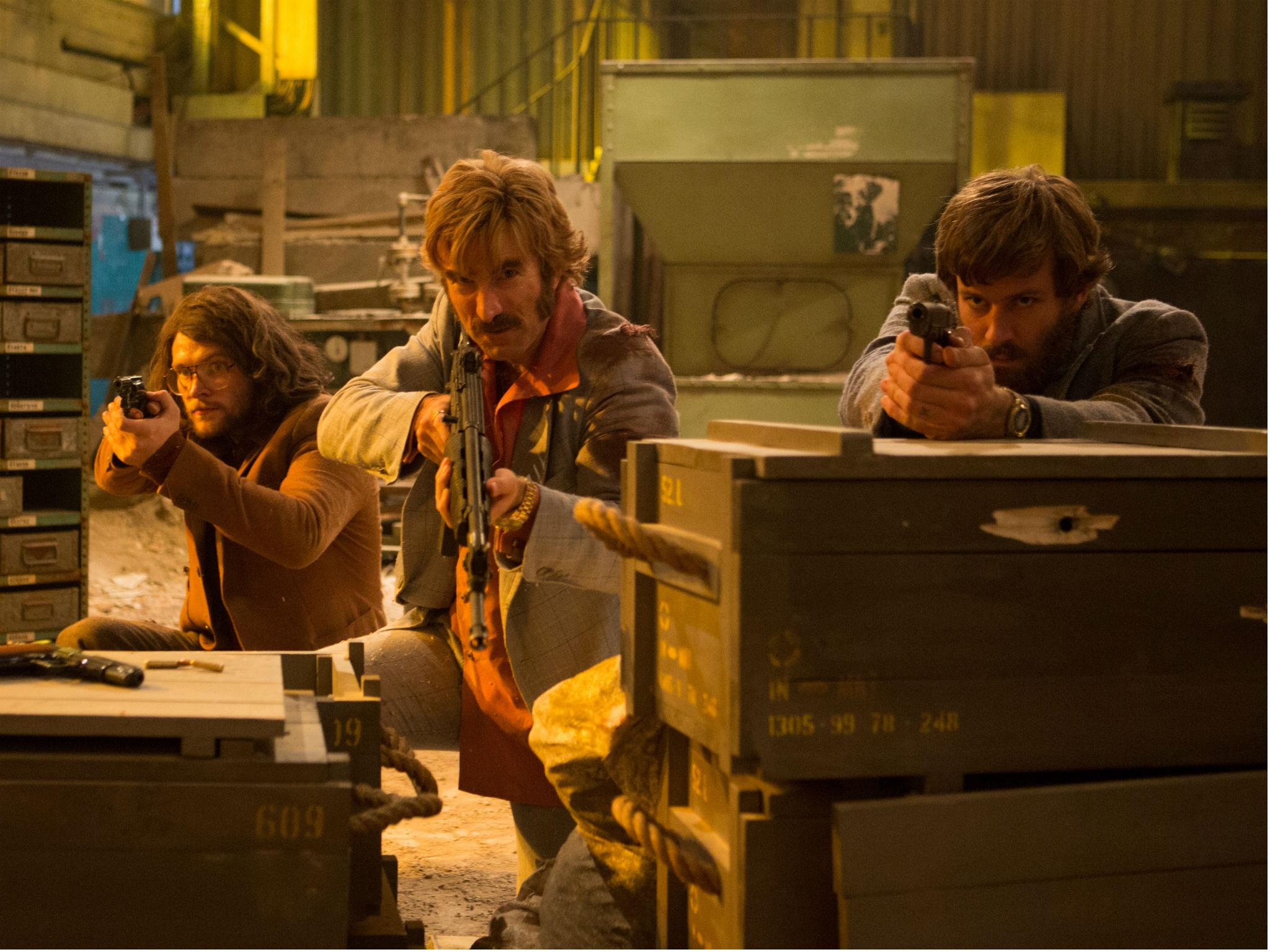 Jack Reynor as Harry, Sharlto Copley as Vern and Armie Hammer as Ord in 'Free Fire' (Kerry Brown )