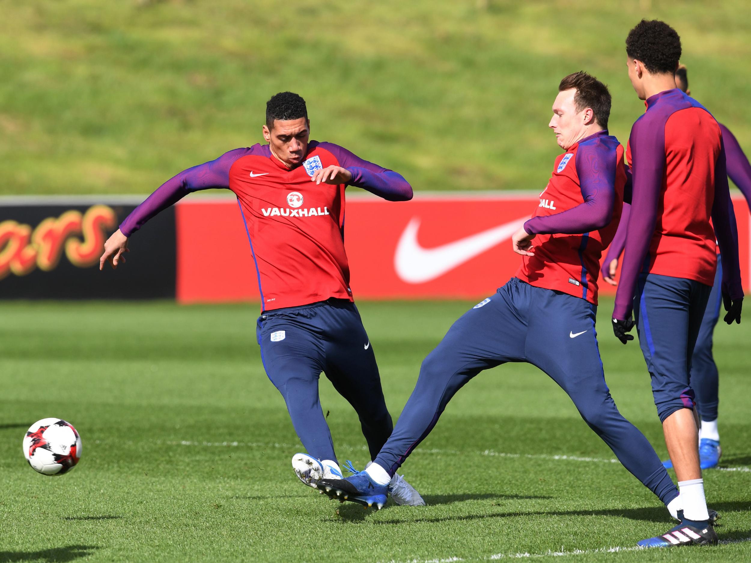 Jones picked up an injury after being tackled by Smalling in training