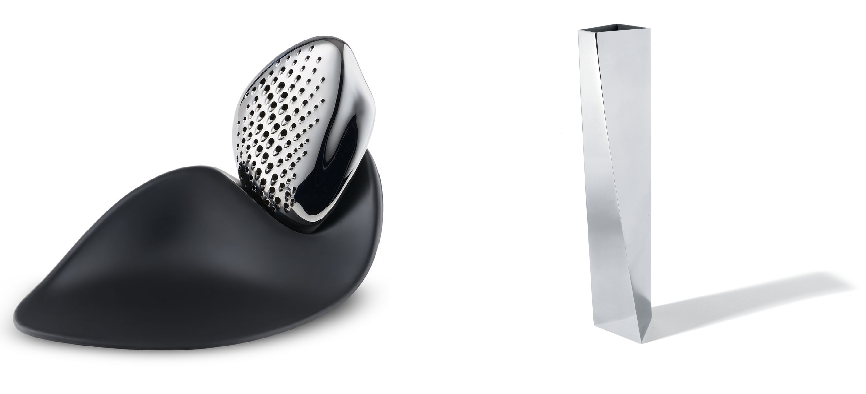 Perfect pairing: The ‘Forma’ cheesegrater and ‘Crevasse’ vase by Alessi and Zaha Hadid