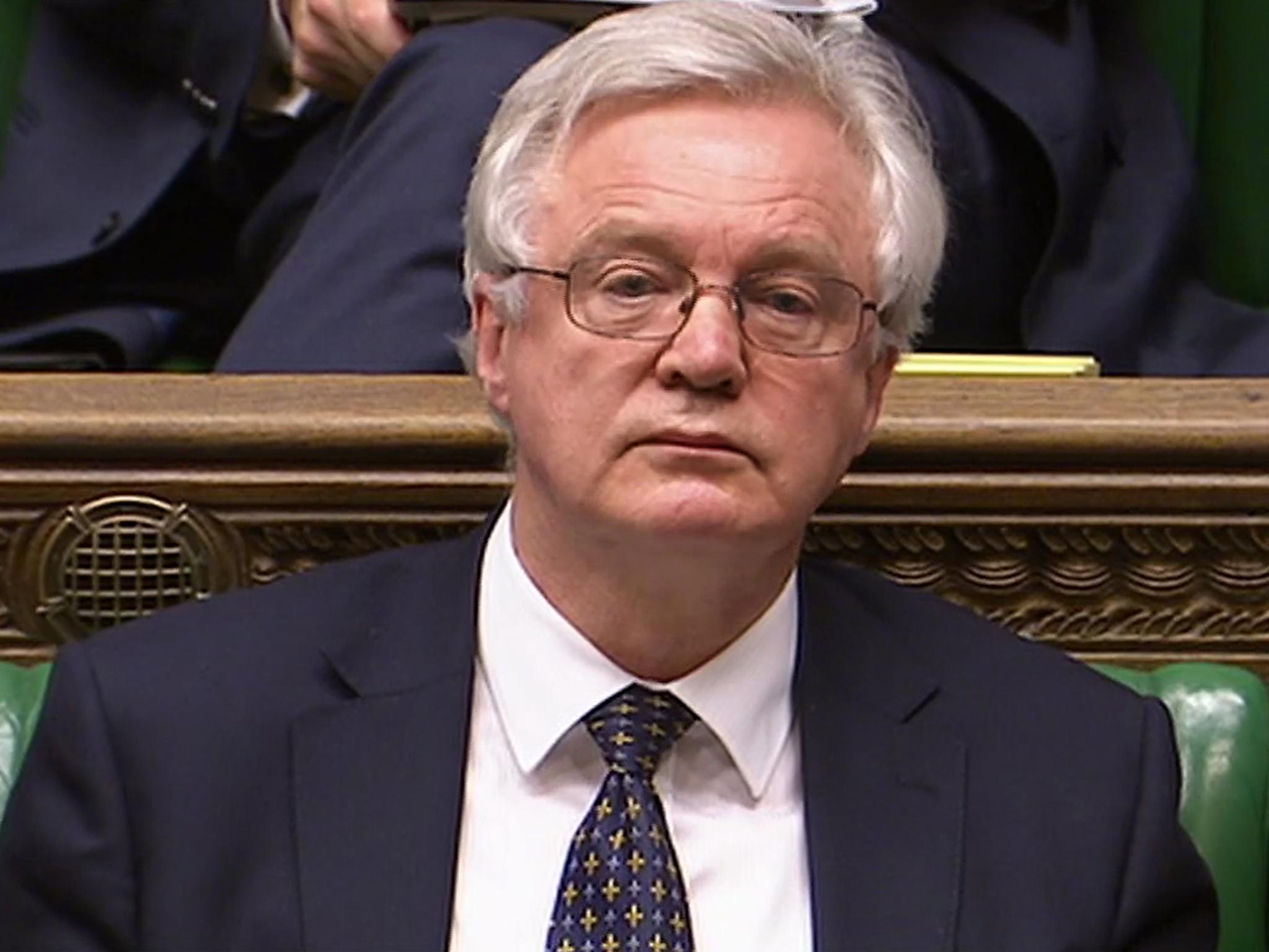 David Davis in the House of Commons