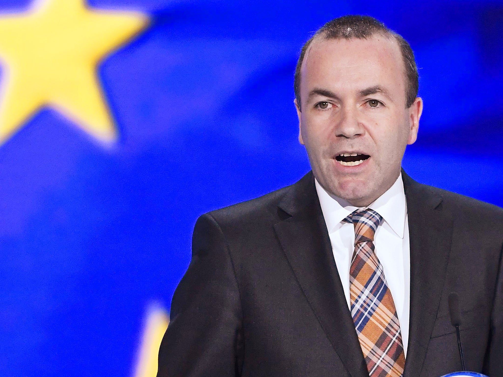 Manfred Weber speaking in the European Parliament