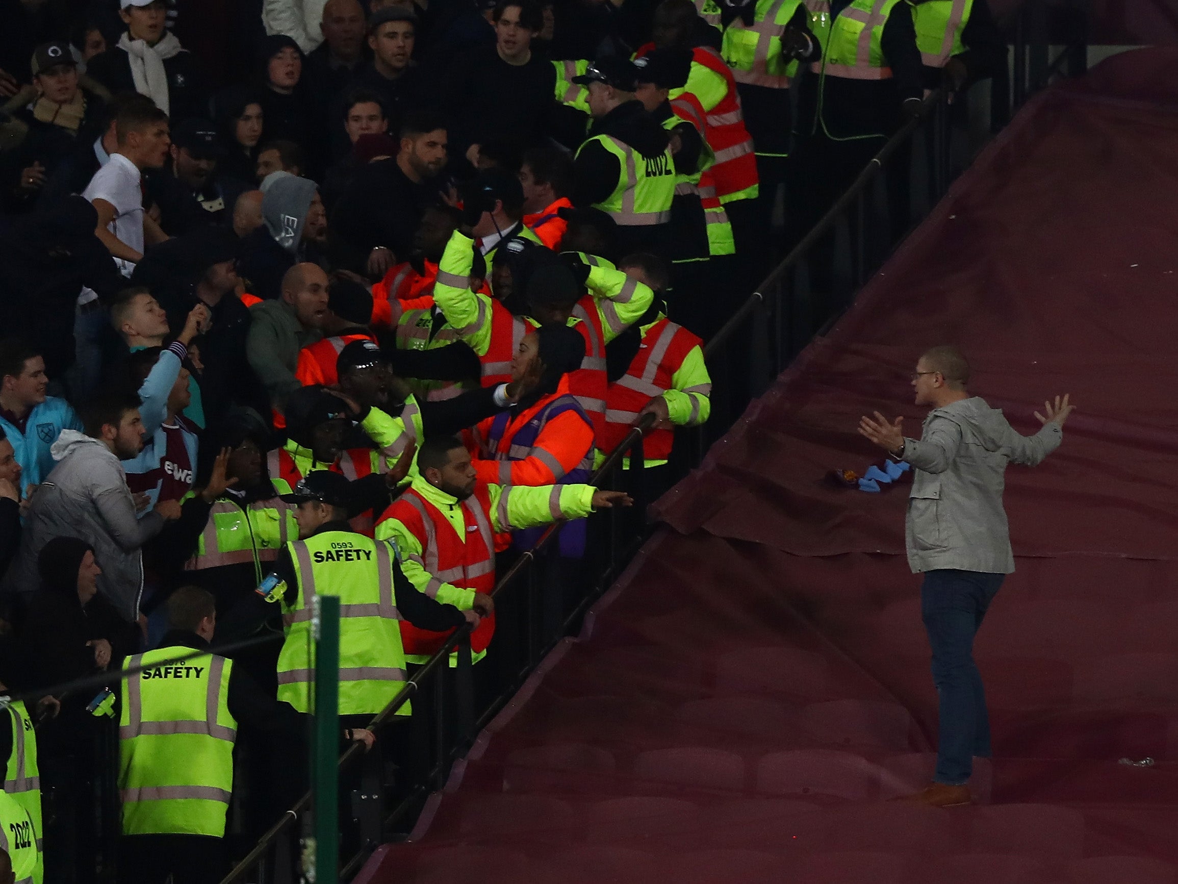 There was trouble in the EFL Cup fixture against Chelsea in October