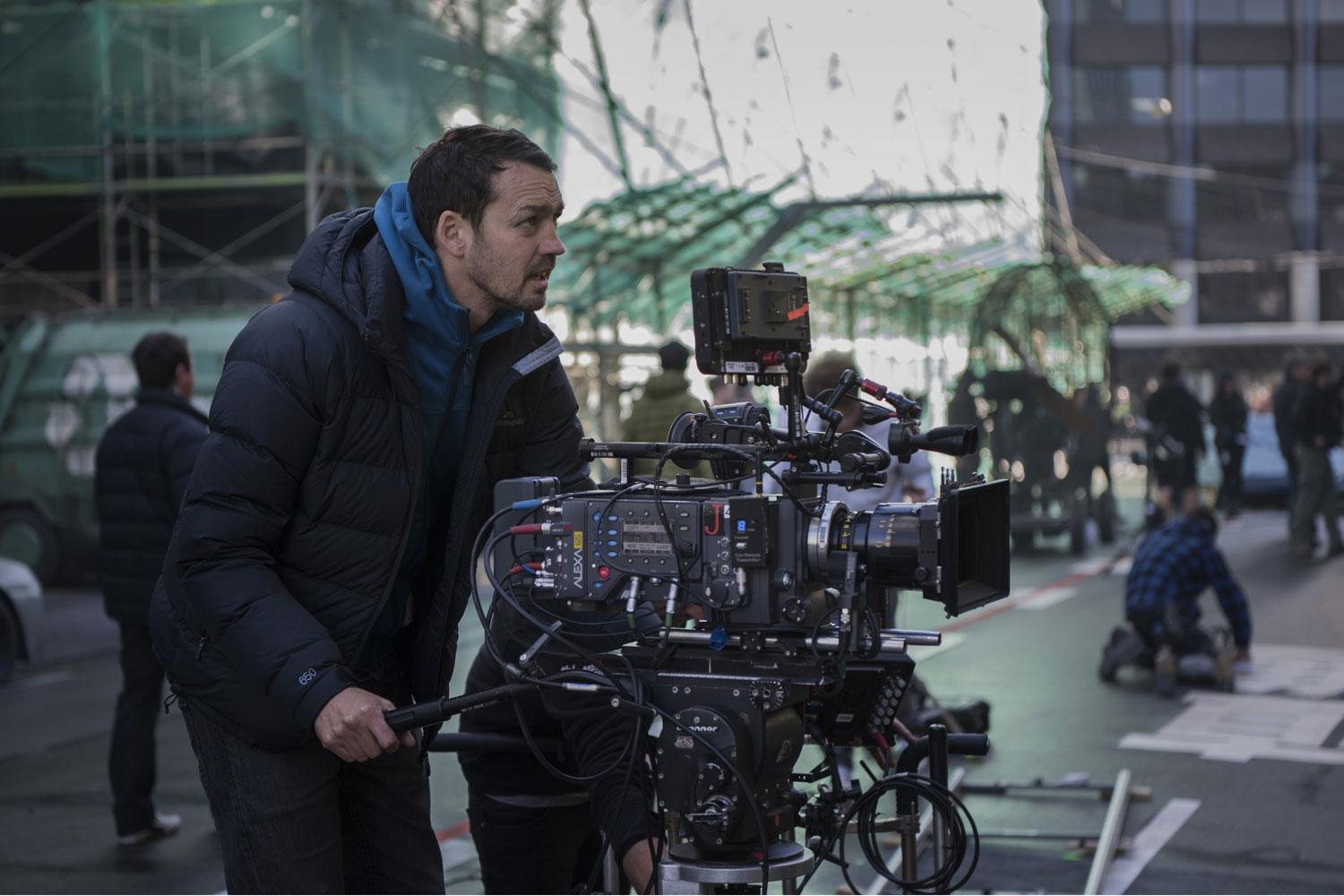 Director Rupert Sanders on the set of Ghost In The Shell