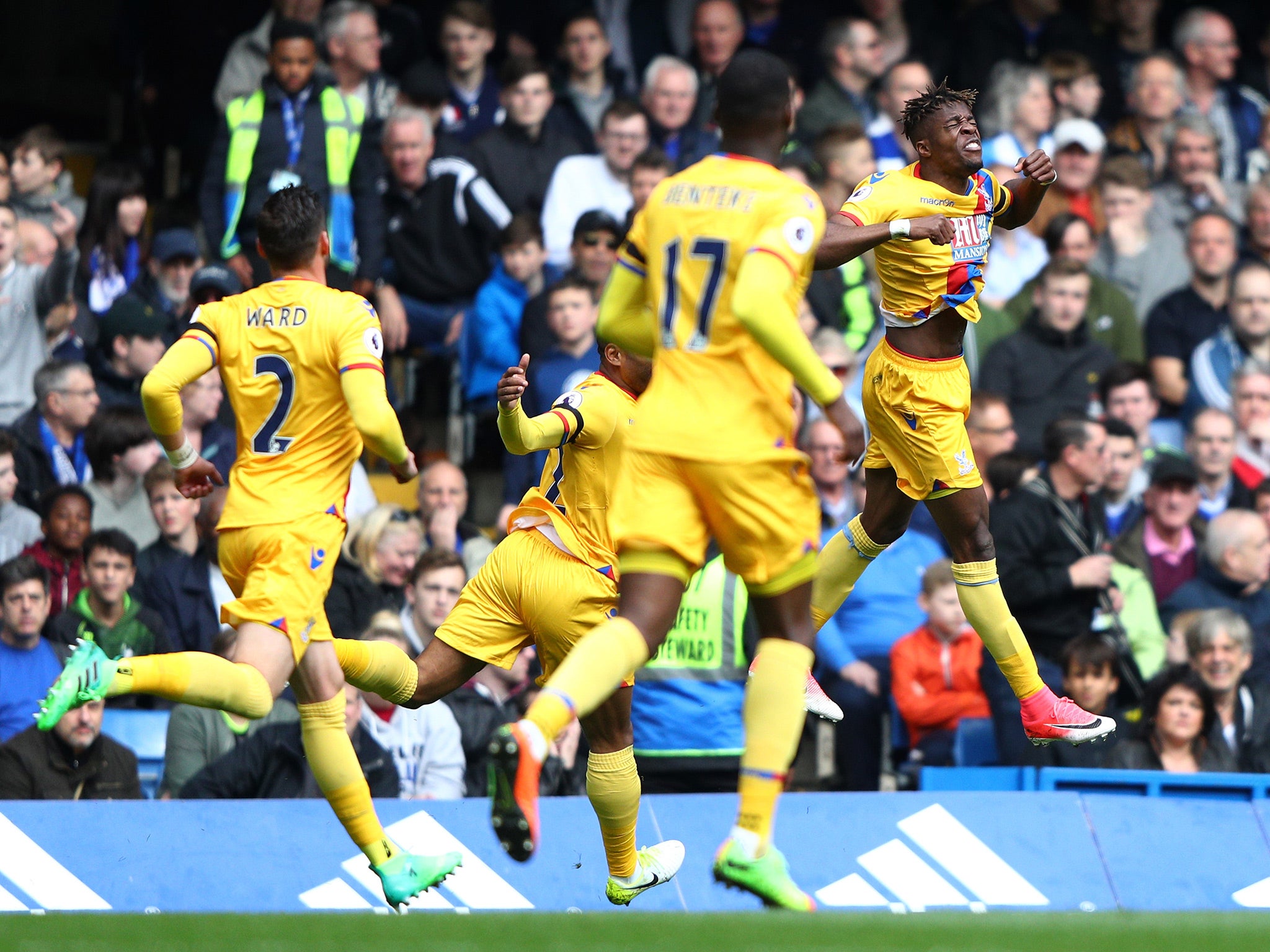 Wilfried Zaha equalised four minutes after Fabregas' opener