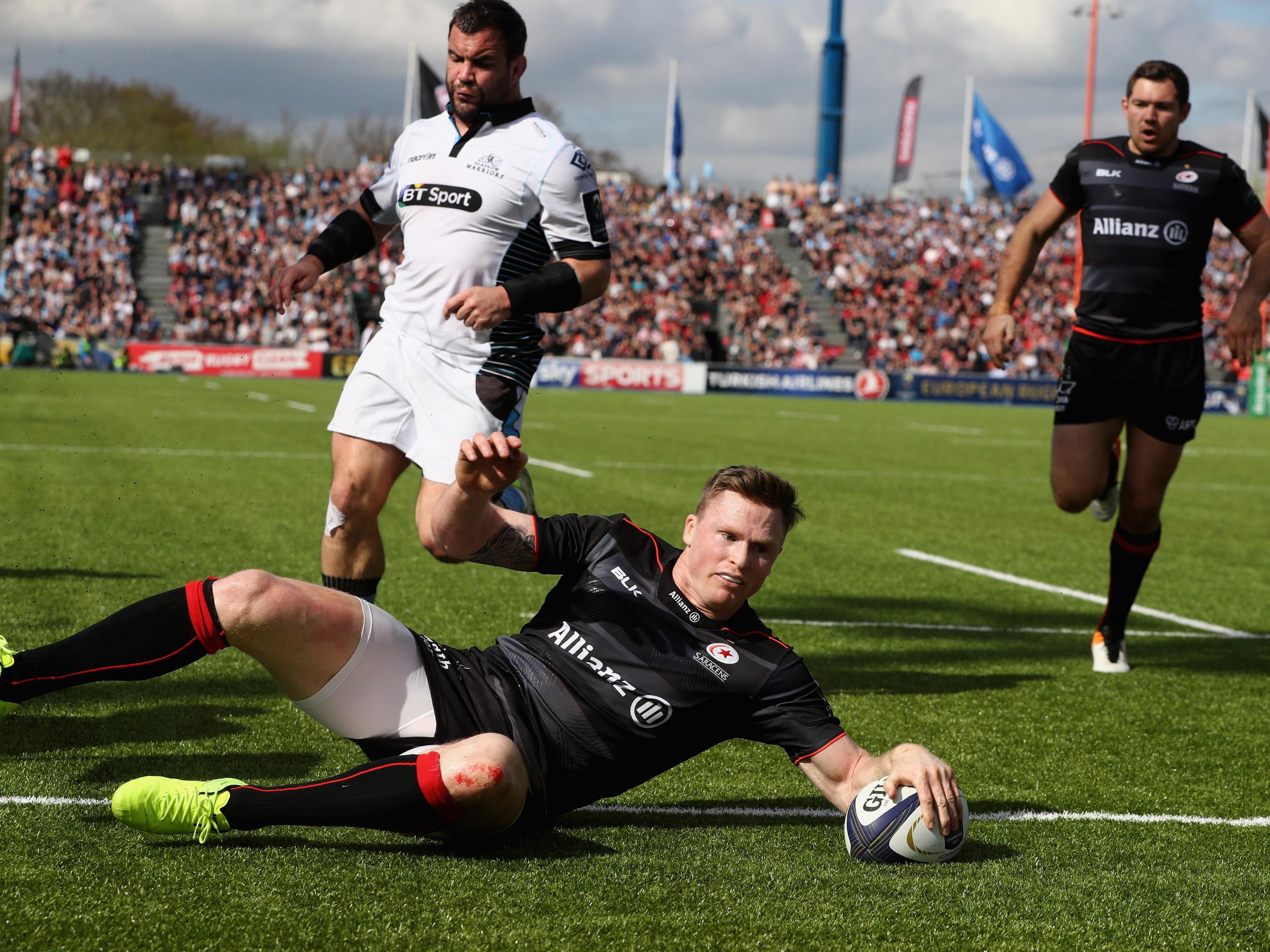 Chris Ashton enjoyed a fine game on the wing as Saracens beat Glasgow