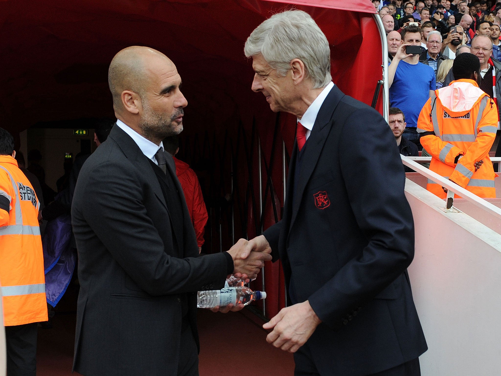 Guardiola with Wenger before kick-off