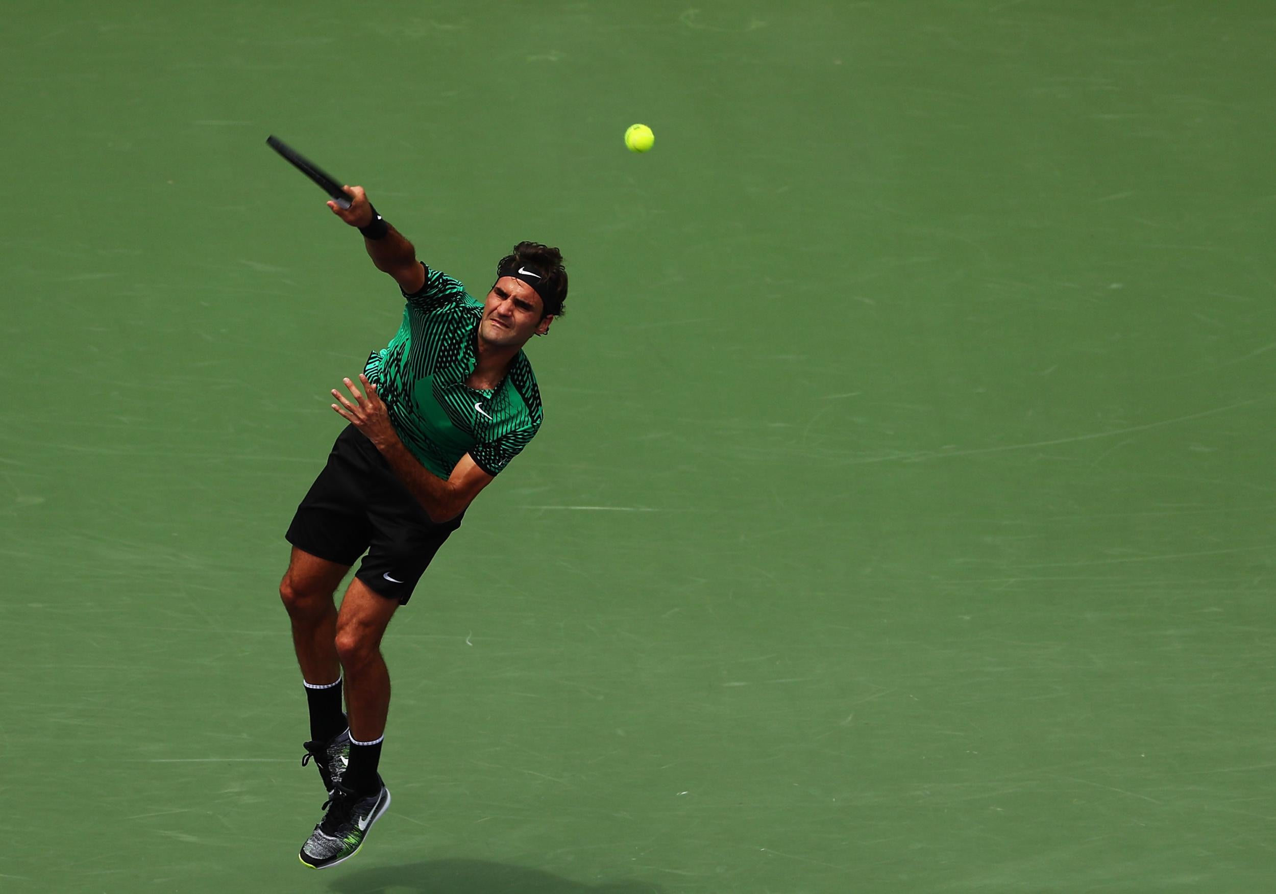 Federer started the match in fine form, with his first serve averaging above 120mph.