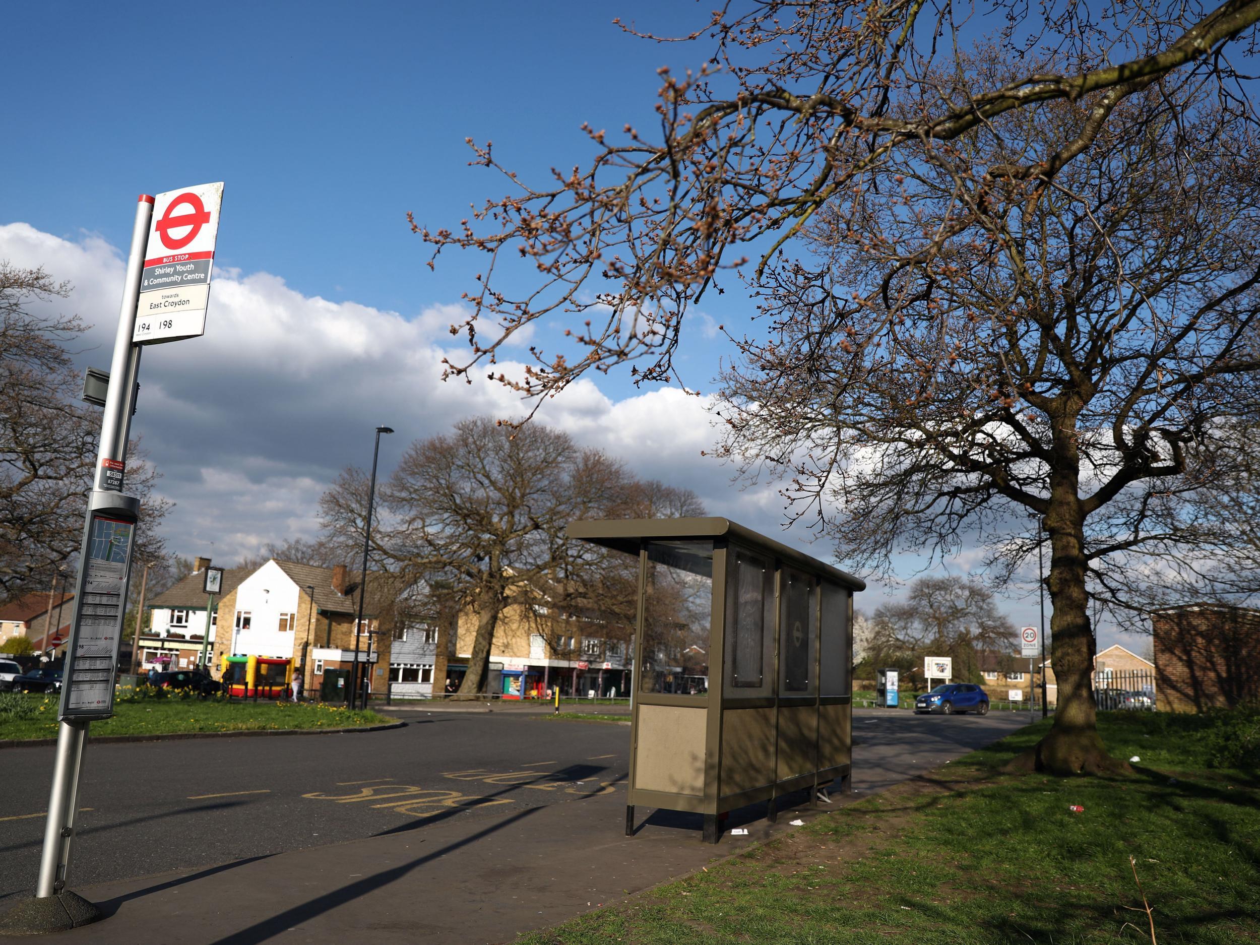 The bus stop near The Goat pub, where the attack took place