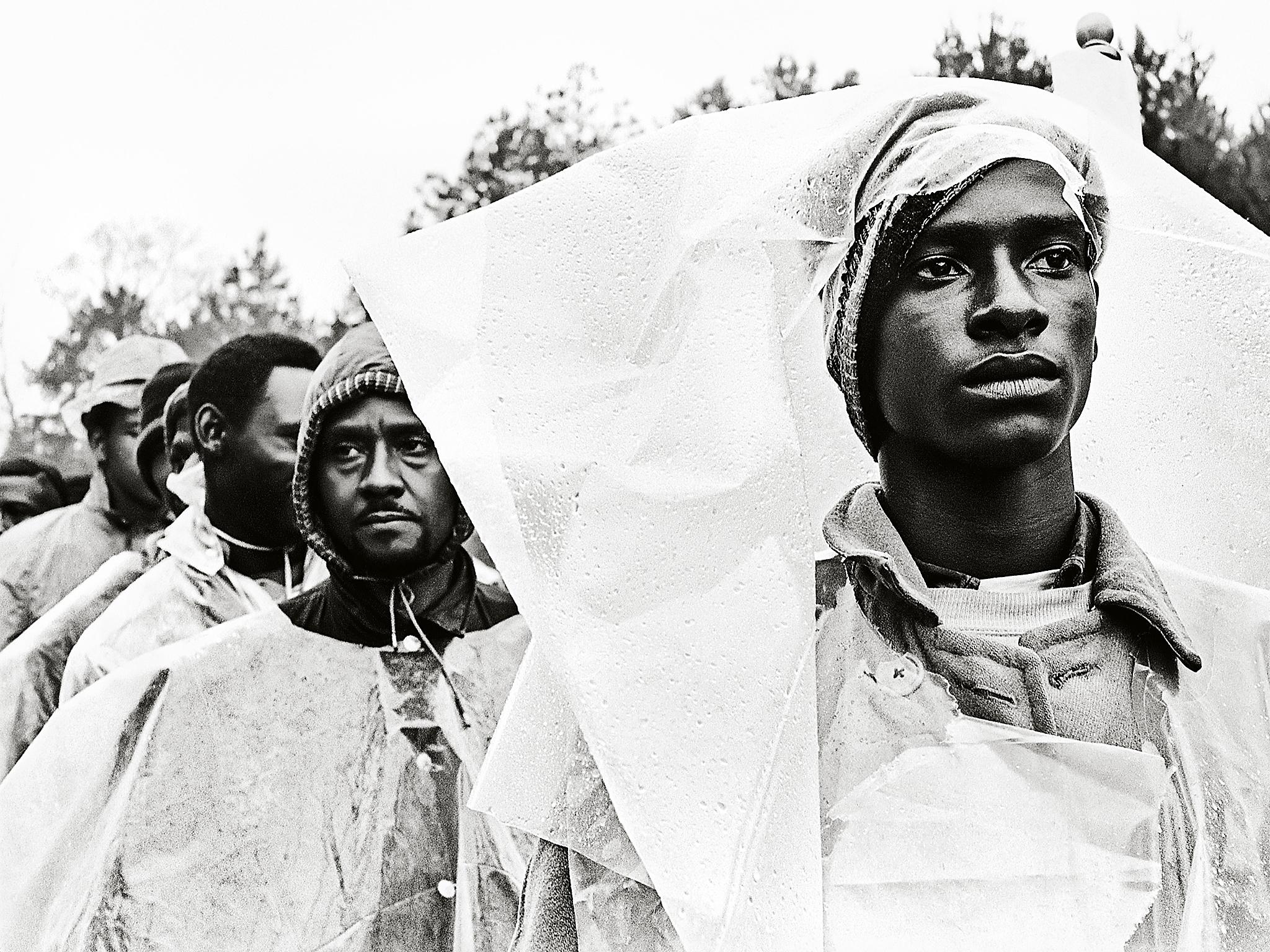 ‘At one point it rained, and suddenly the whole march was wrapped in plastic,’ Steve Schapiro says of his time following the 54-mile Selma to Montgomery March in 1965