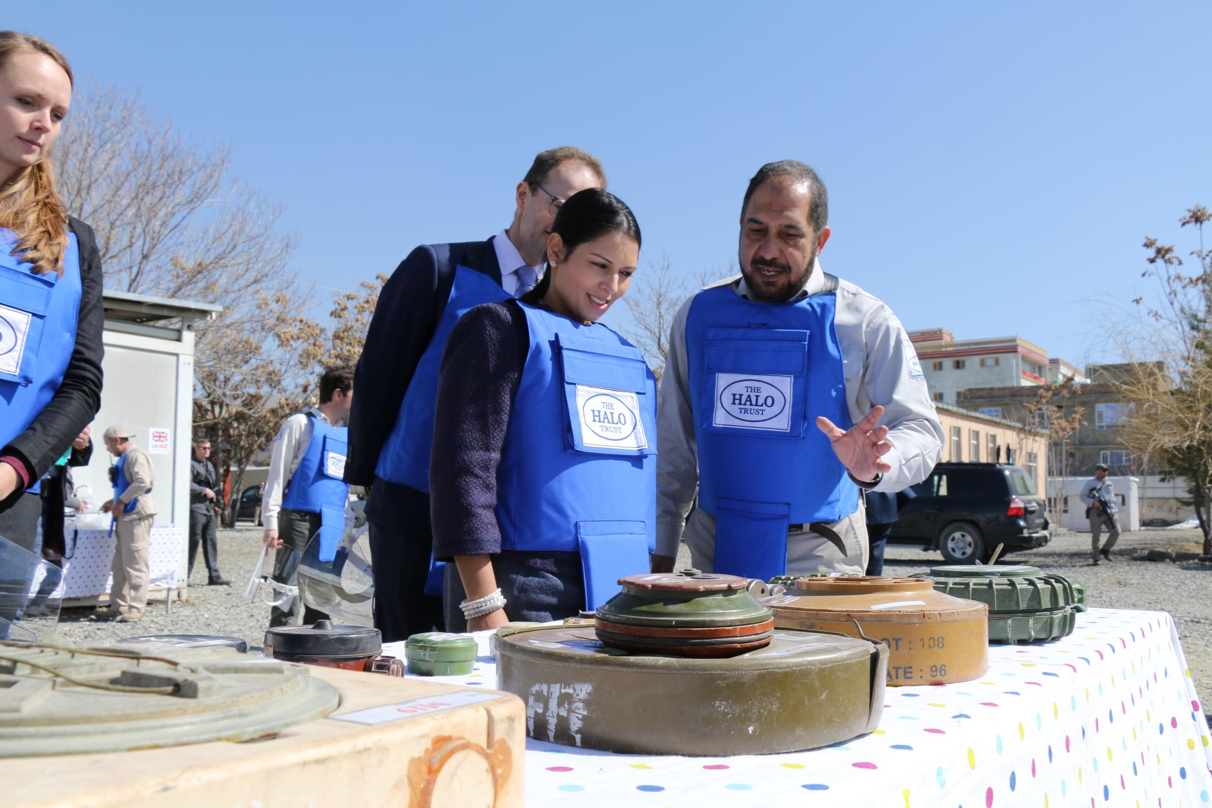 International Development Secretary Priti Patel visited the HALO landmine decomissioning training centre in Afghanistan earlier this year