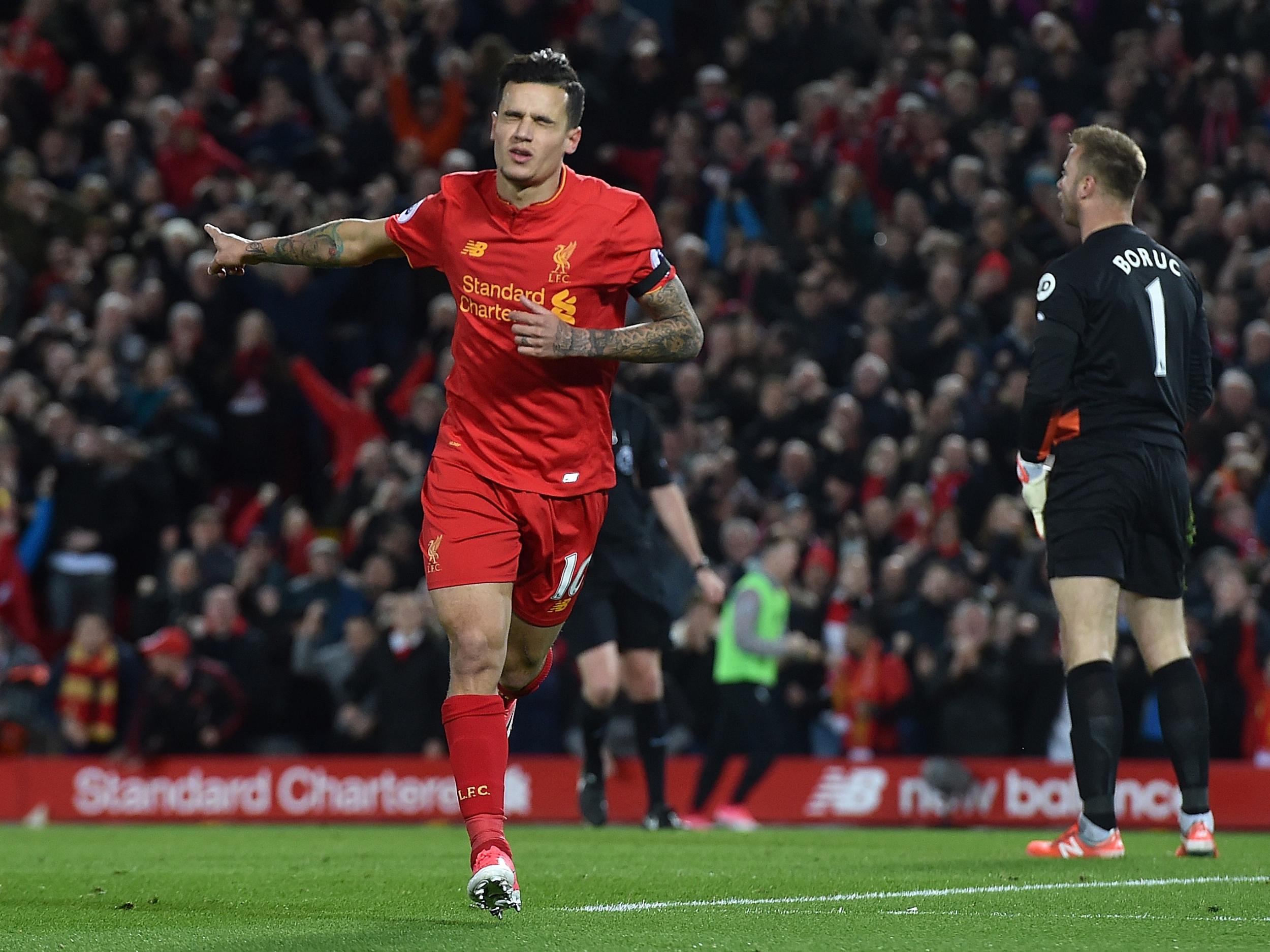 Coutinho's goal pulled Liverpool back level