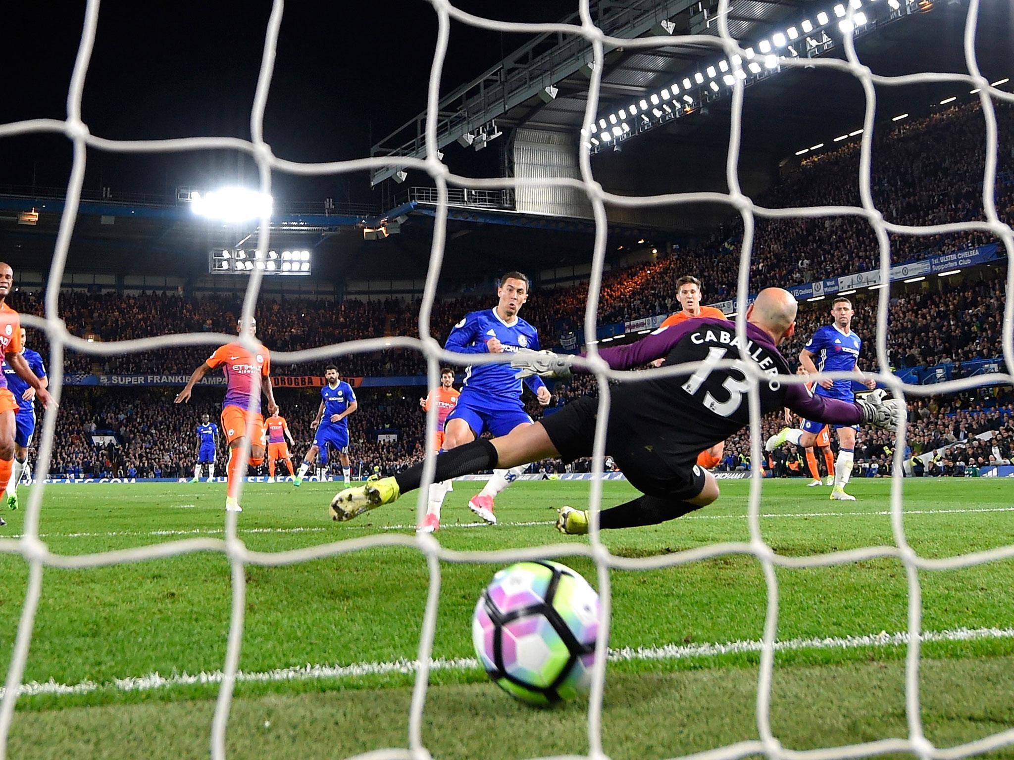 Hazard tucks home the winner after Caballero saved his penalty