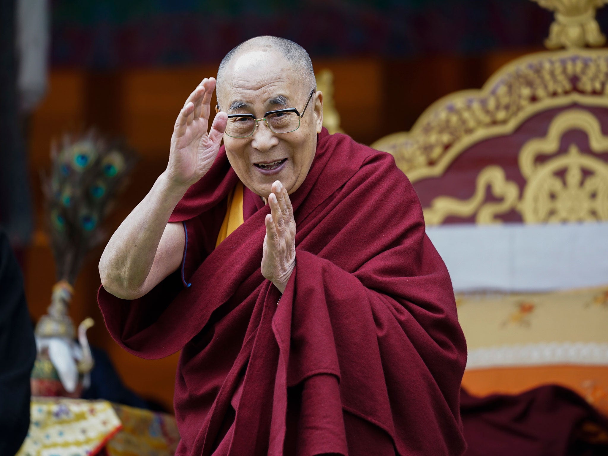 The Dalai Lama addresses supporters in Arunachal Pradesh, India