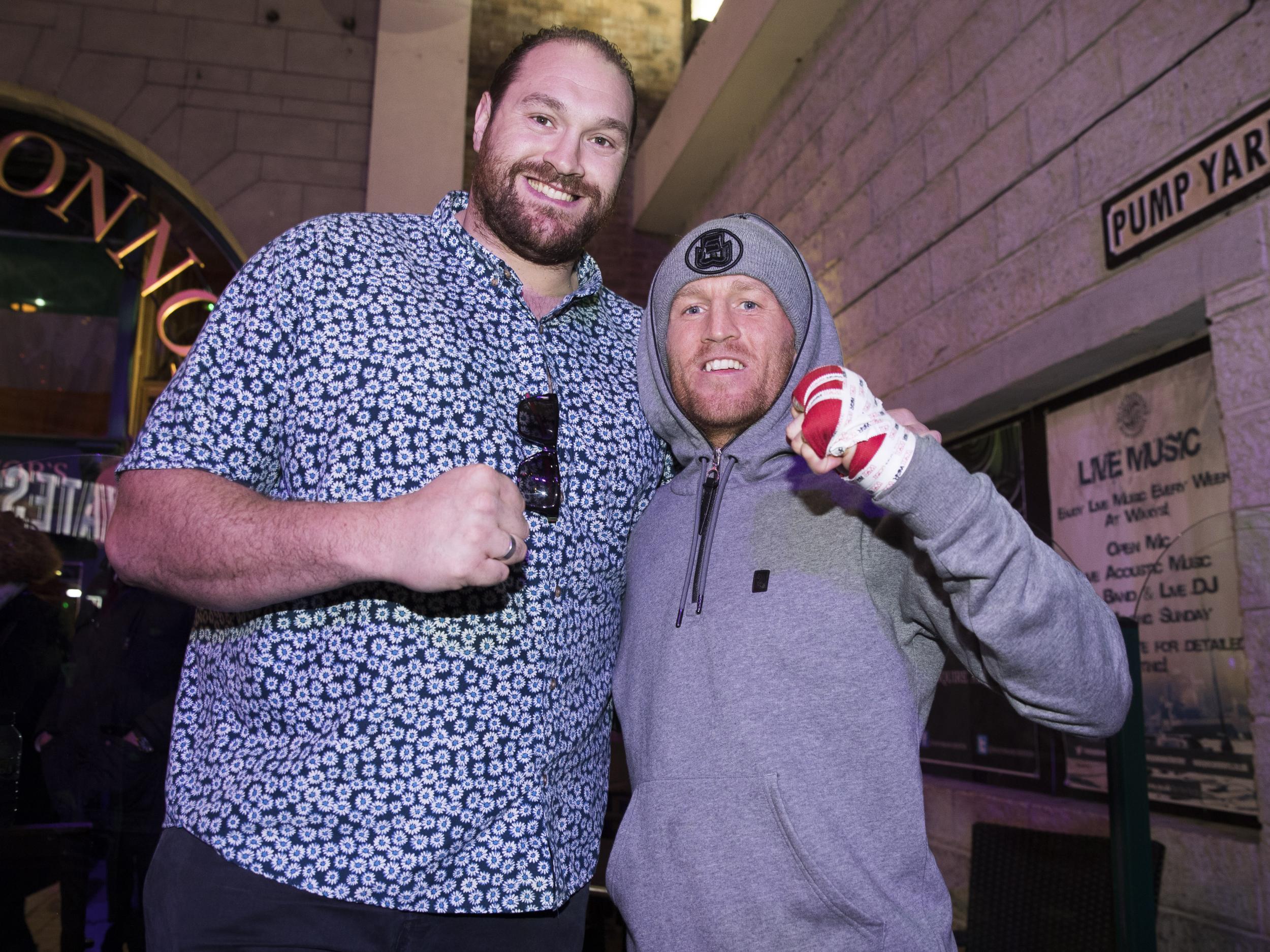 Fury was out supporting Terry Flanagan ahead of his title defence