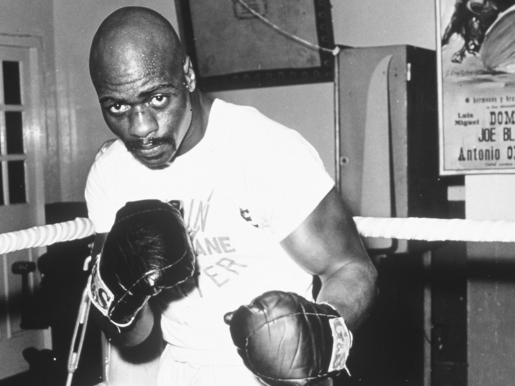 Rubin ‘Hurricane’ Carter in 1965, the year before he was accused of a triple-homicide he did not commit. He would spend almost 20 years in prison. Bob Dylan, in the 1975 song he wrote to campaign for justice, called Carter ‘an innocent man in a living hell’ (Getty)