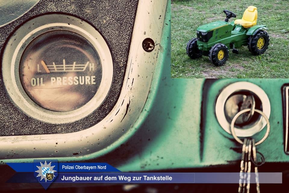 Bavarian police announced the 'story to smile about' in a post on their Facebook page