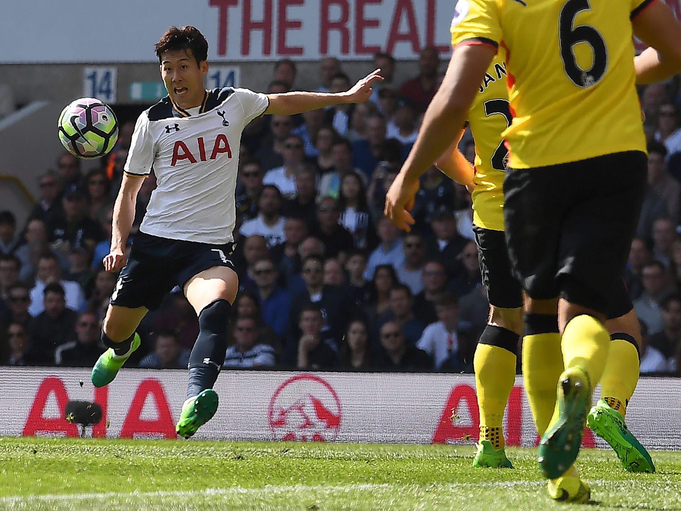 Son smashed home Tottenham's fourth (AFP/Getty )