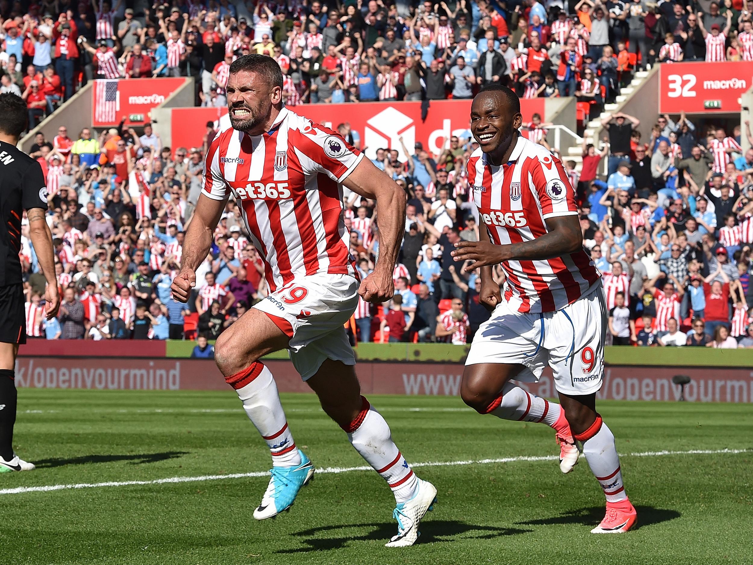 The forward turns to celebrate his goal