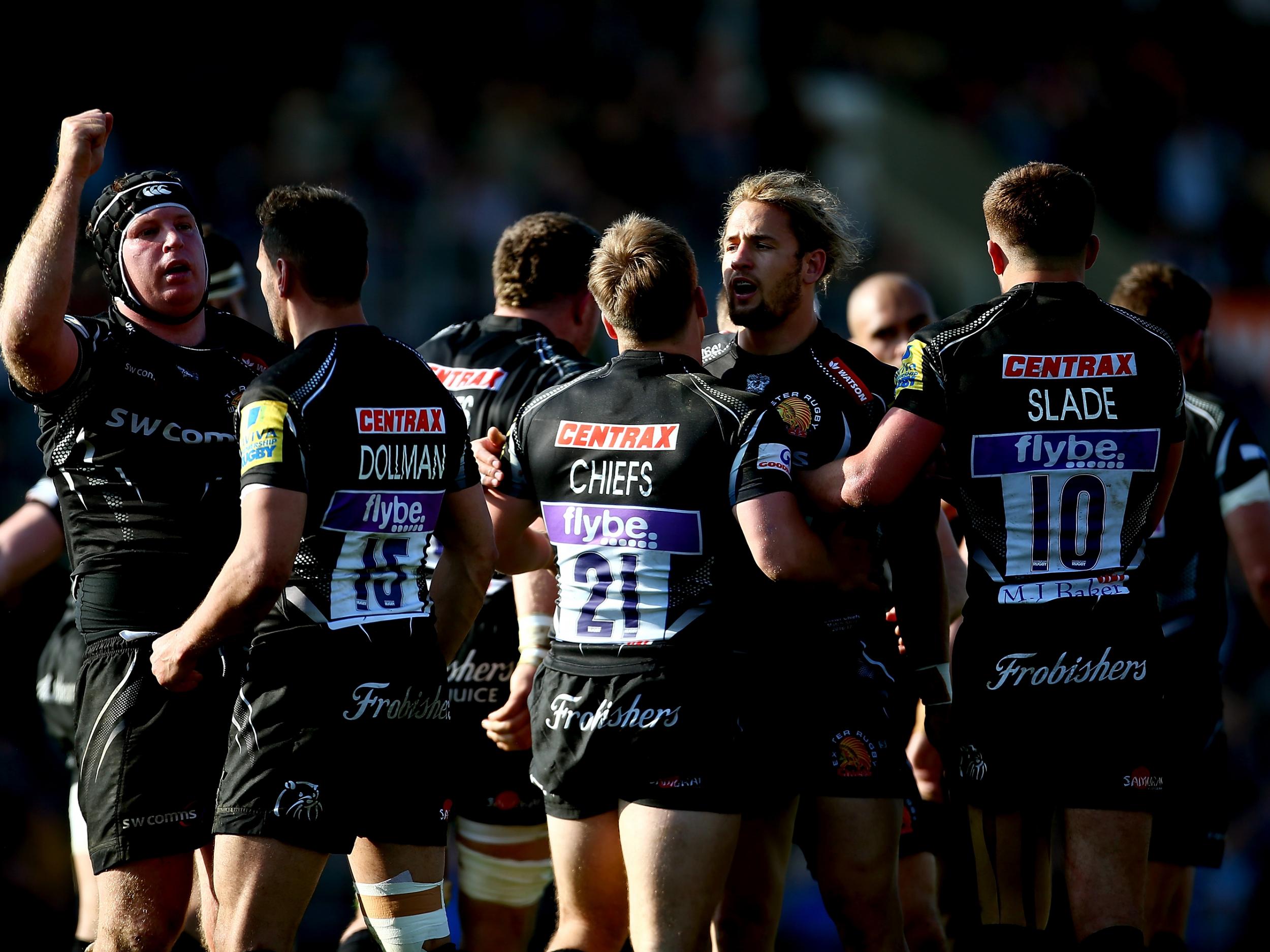 Exeter ran in five tries against struggling Bristol