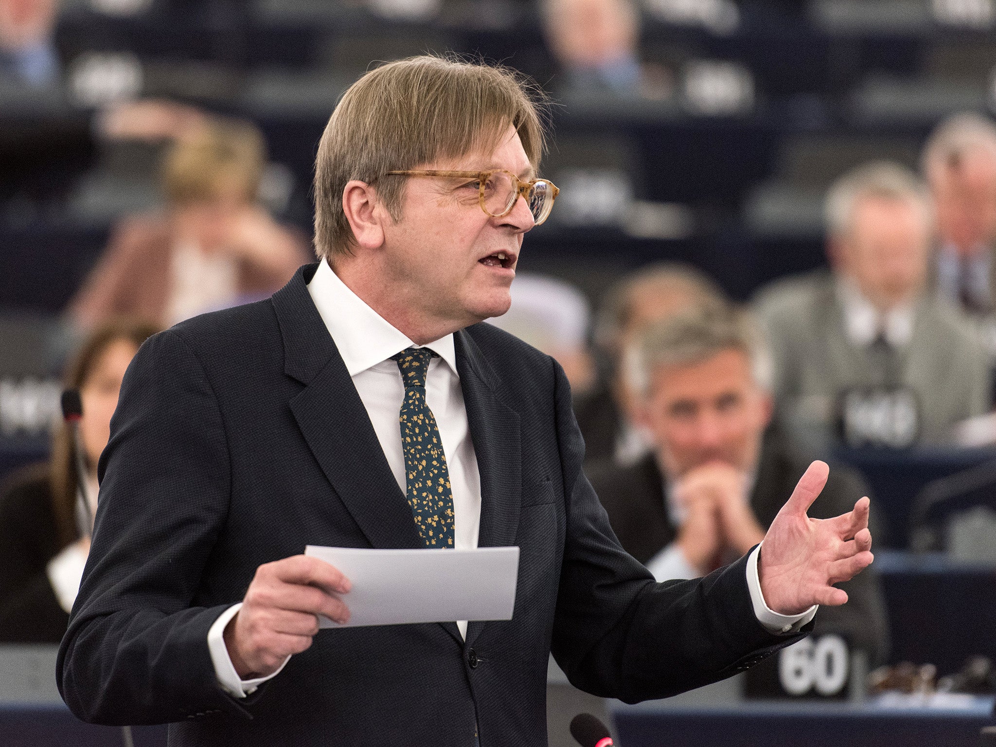 Guy Verhofstadt, leader of the ALDE Liberal group at the European Parliament