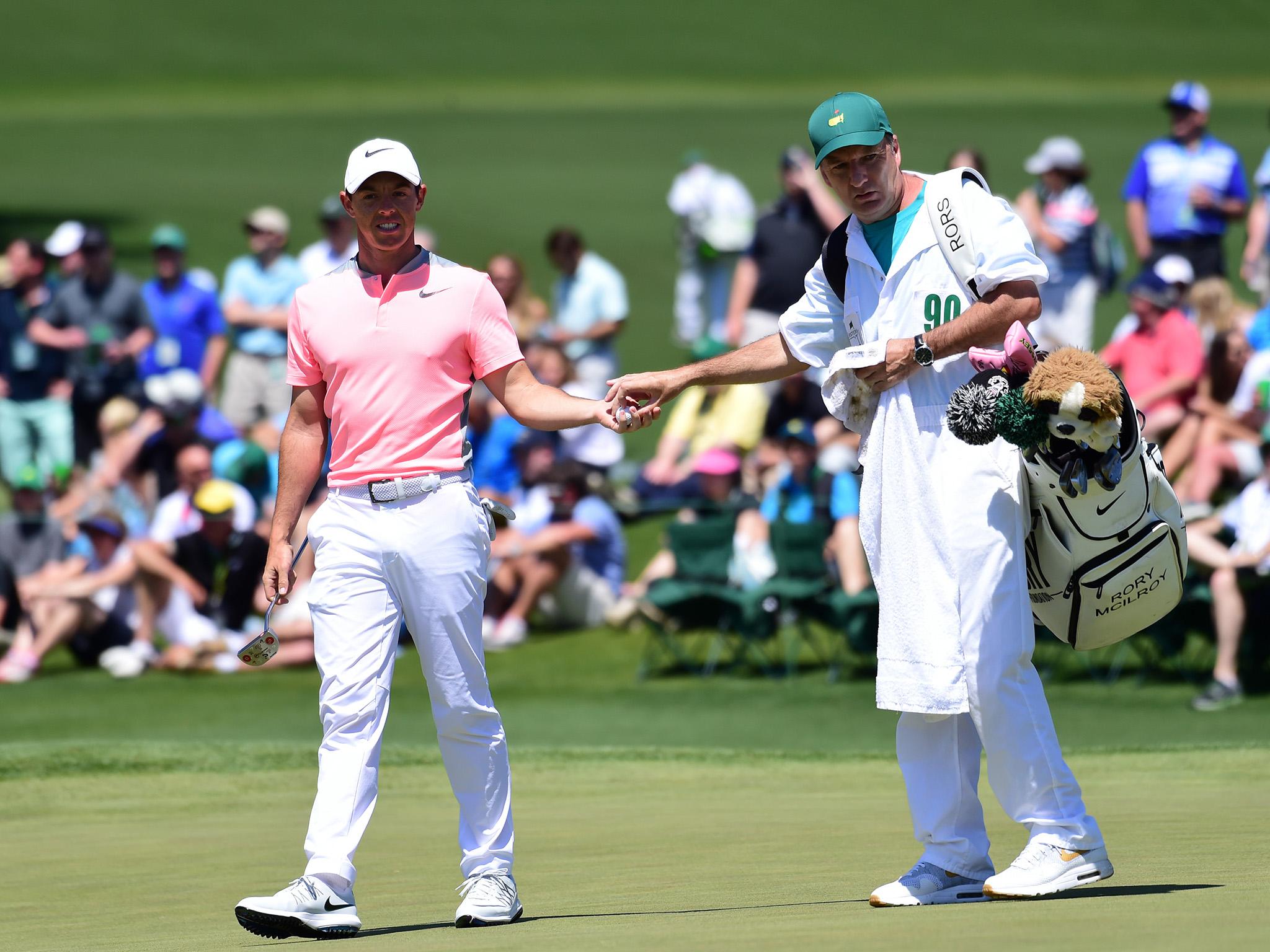 &#13;
McIlroy and Fitzgerald at this year's Masters &#13;