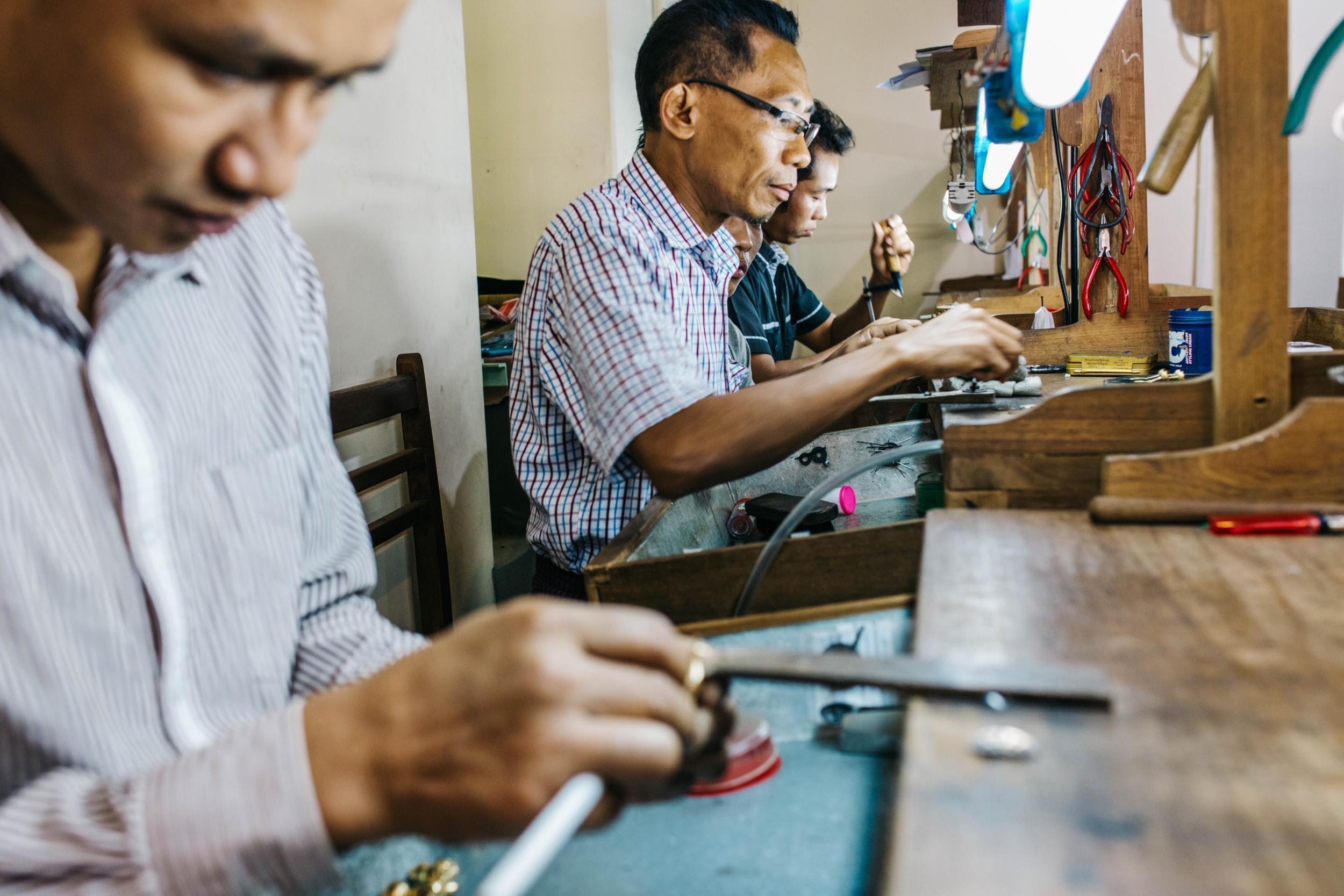 Gold fingers: one Ramree Island goldsmith nearly ended up in Japan as a dishwasher because there was no work