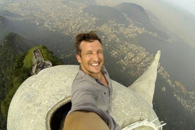 This Christ the Redeemer selfie isn't one for those with a fear of heights