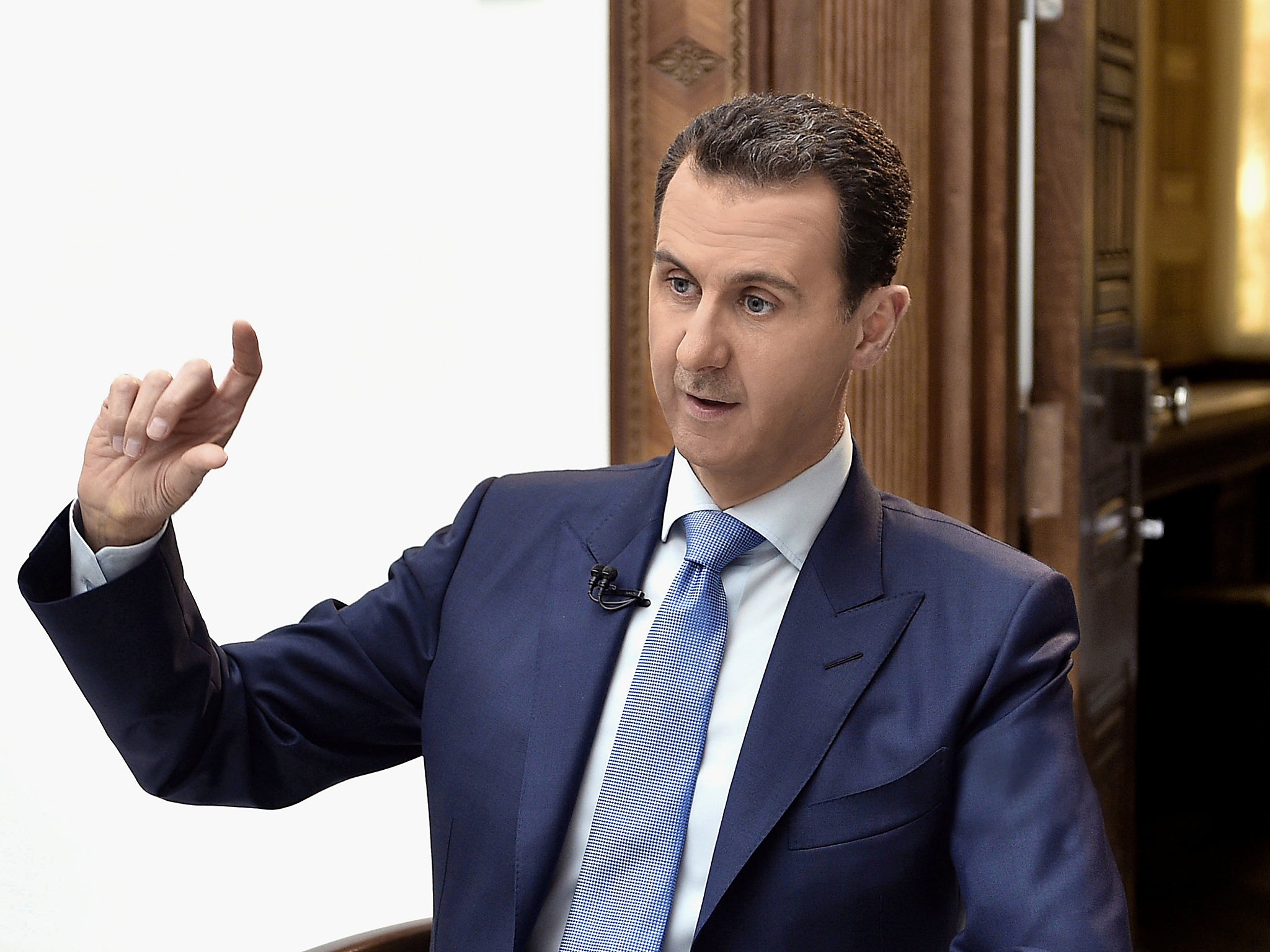 Syria's President Bashar al-Assad has denied using chemical weapons and claims air strikes hit 'terrorists