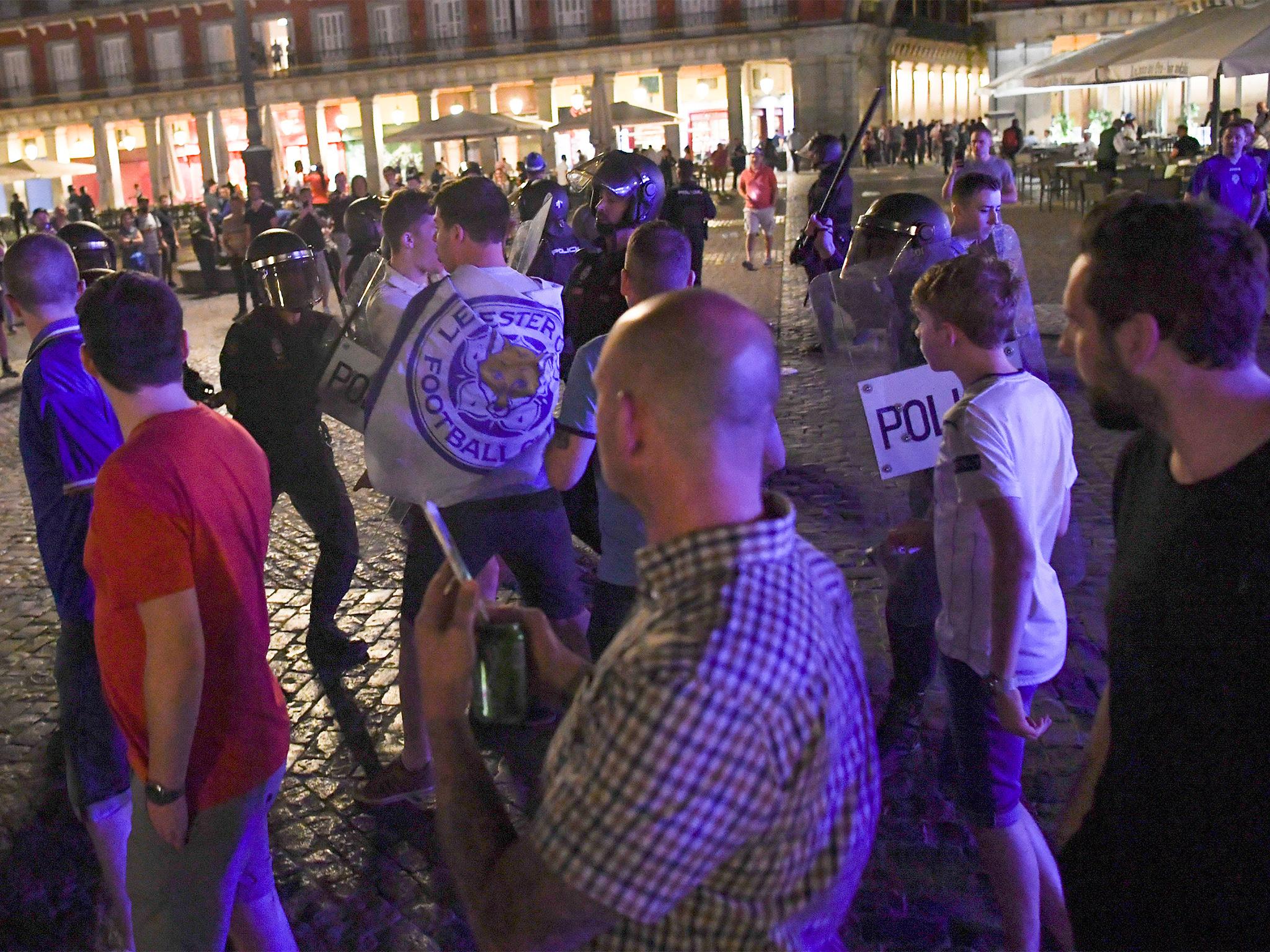 &#13;
A number of fans clashed with police in the Spanish capital (Getty)&#13;