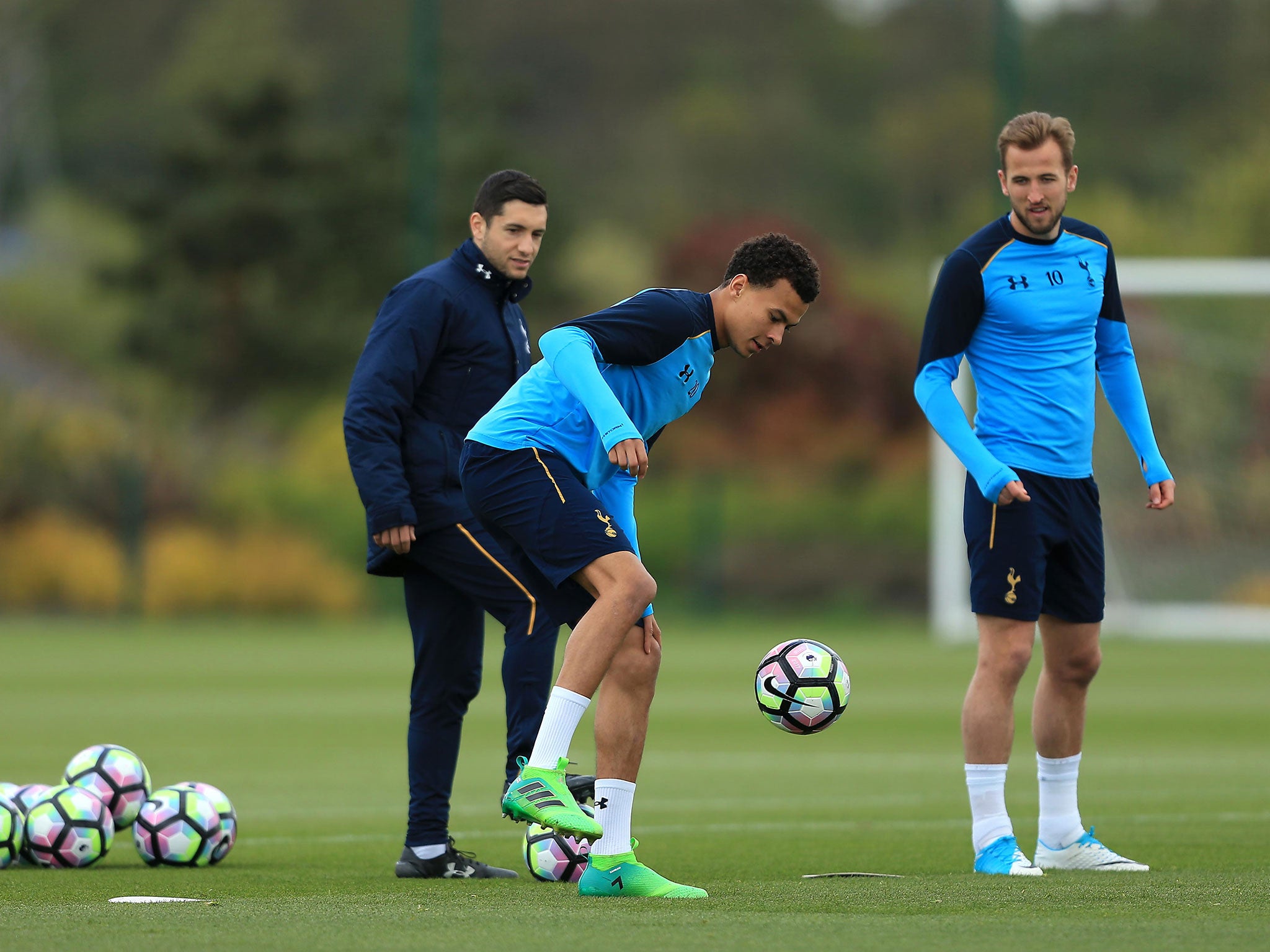 Dele Alli in training ahead of Tottenham's game with Bournemouth at the weekend