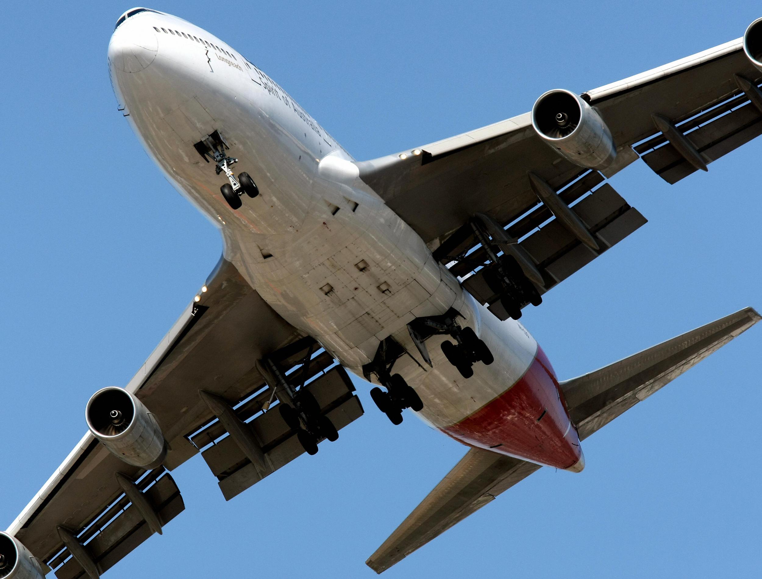 A Qantas Boeing 747 takes off from Melbourne's Tullamarine International Airport