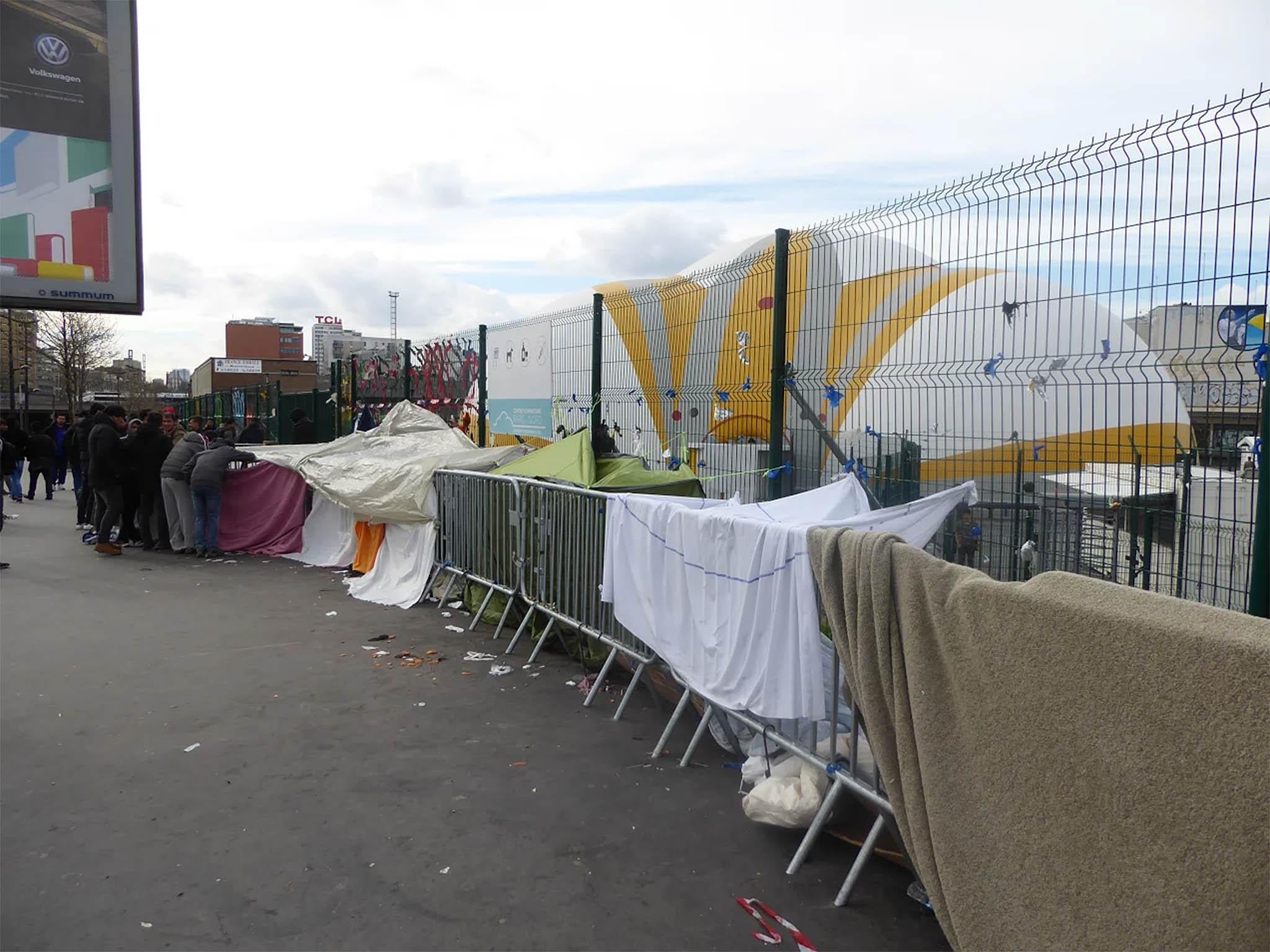 A camp outside 'the Bubble', where refugees wait to be processed