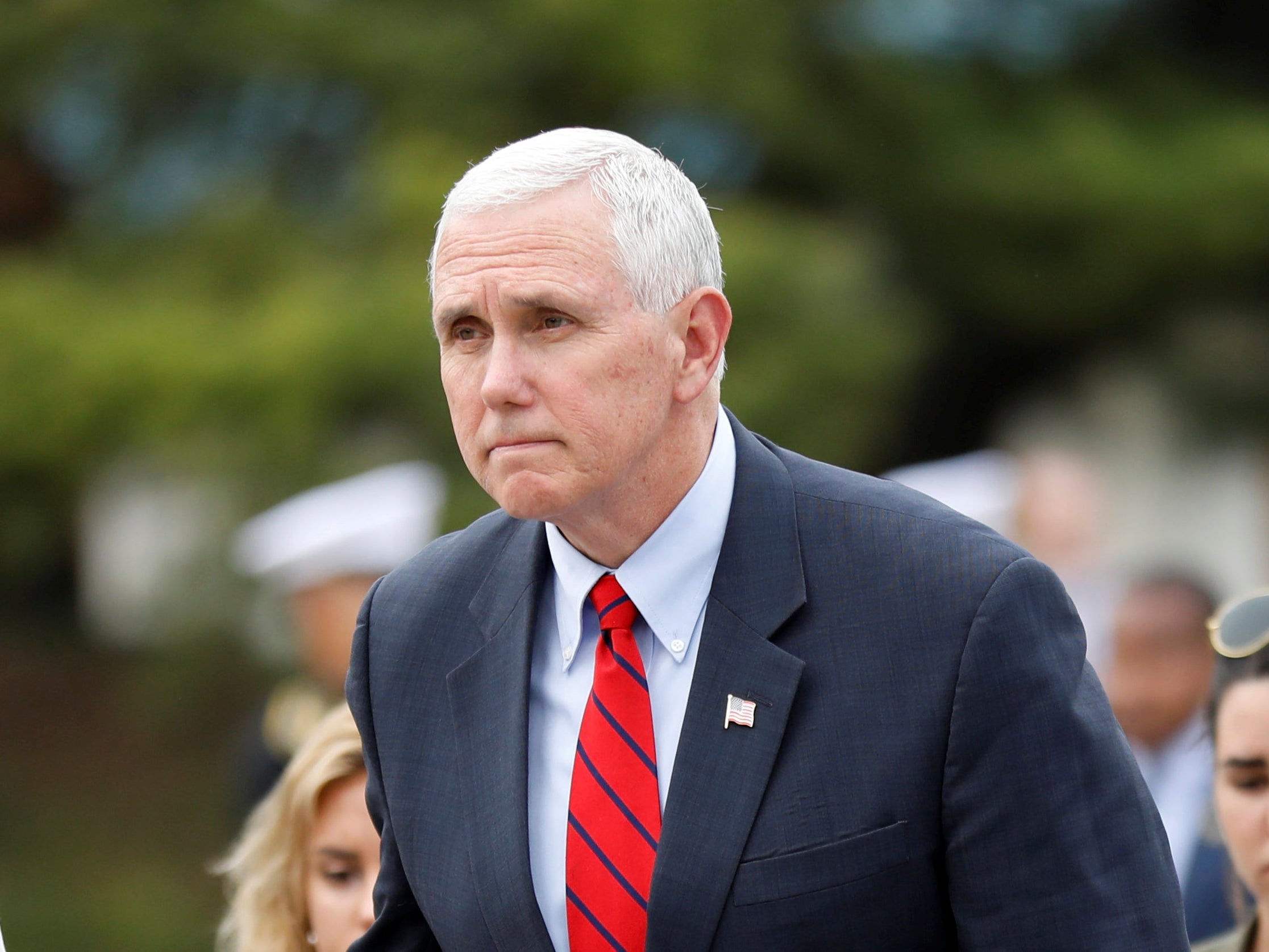 US Vice President Mike Pence visits the National Cemetery in Seoul