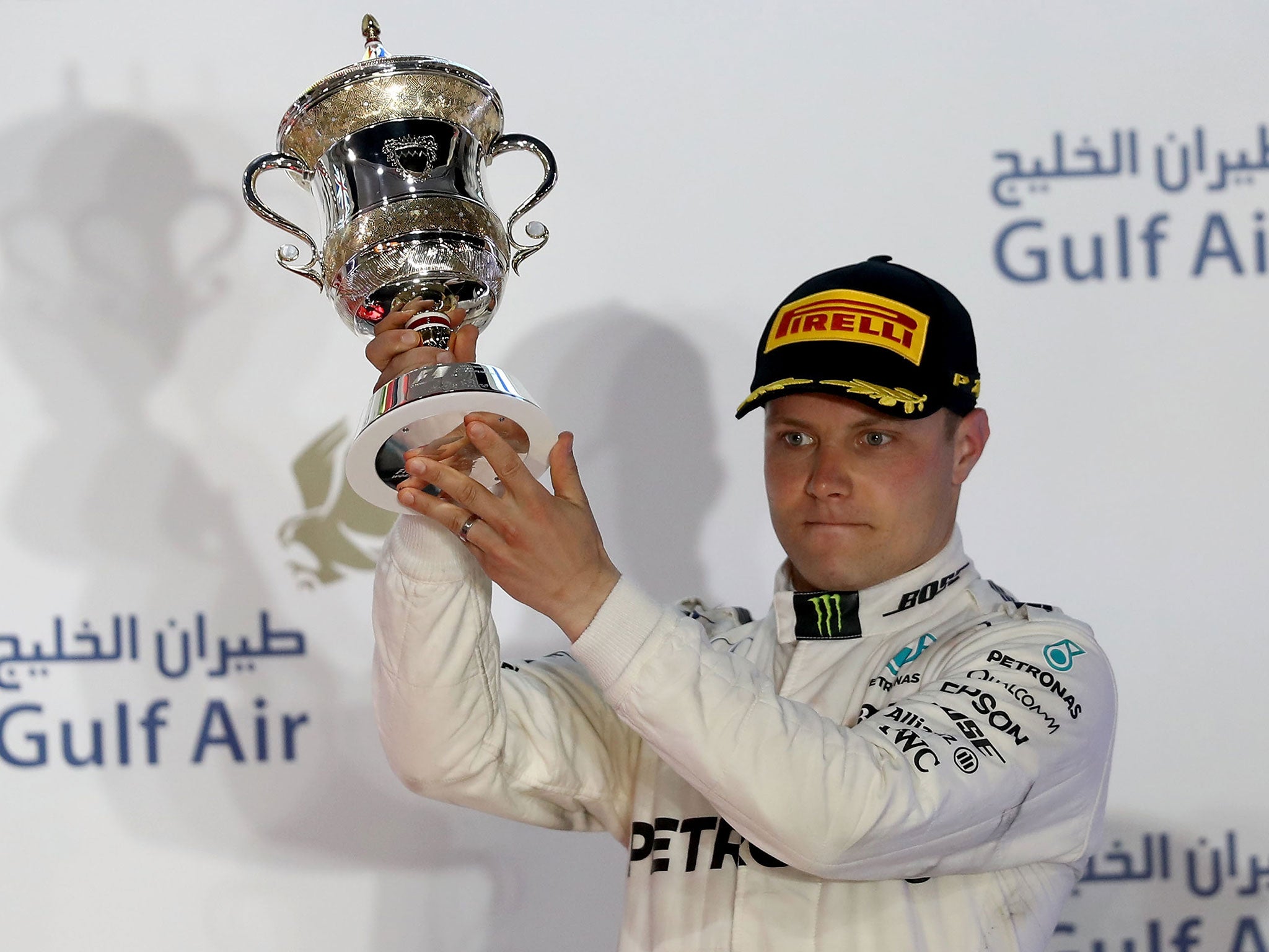 Bottas was visibly disappointed on the podium after finishing third