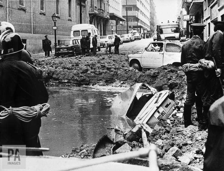 &#13;
A scene in Madrid following the death of Carrero Blanco in 1973 (PA)&#13;