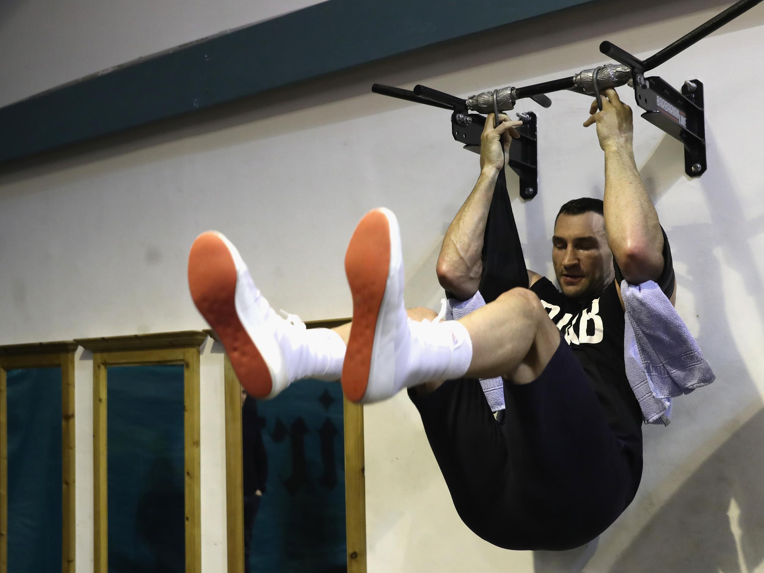 Klitschko keeping active during a training session at Hotel Stanglwirt