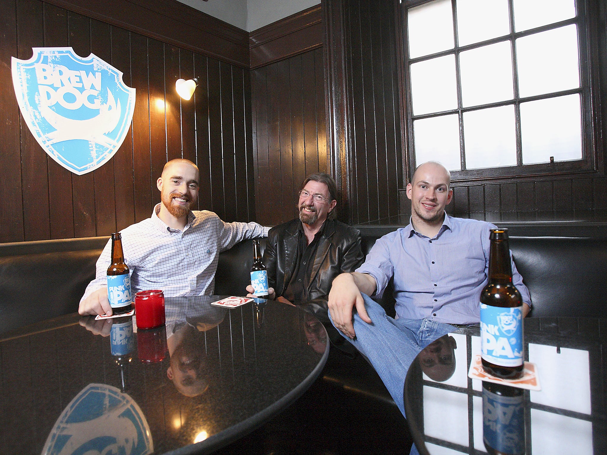 James Watt (right) with fellow BrewDog founder Martin Dickie (left) and billionaire investor Keith Greggor