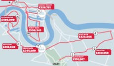 Mapped: average house prices along the 26-mile London marathon route