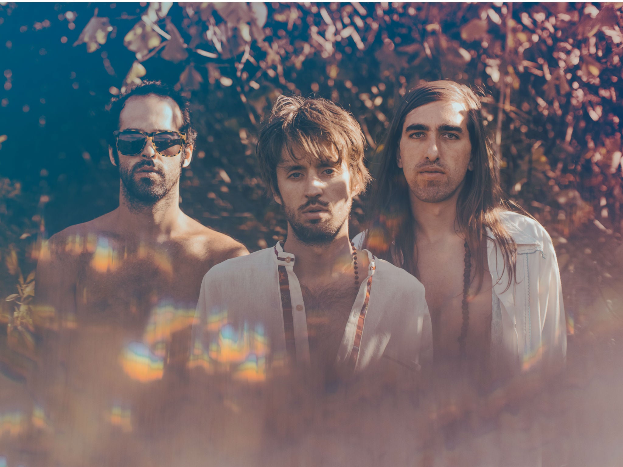 Graham Dickson, Sebastian Pringle and Gilbert Vierich of Crystal Fighters, who will headline Secret Garden Party in July