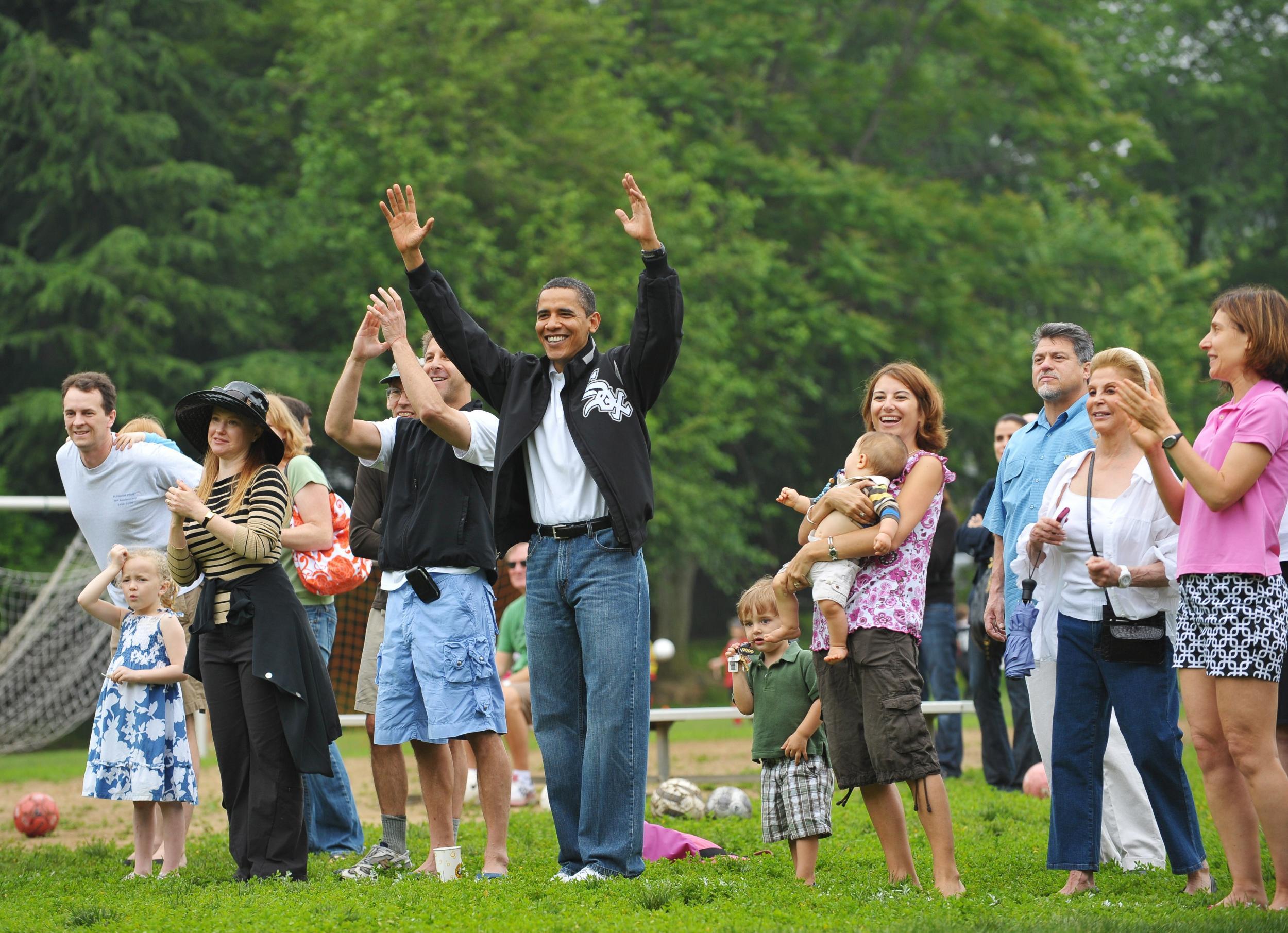 &#13;
Barack Obama was often mocked for his 'dad jeans'&#13;