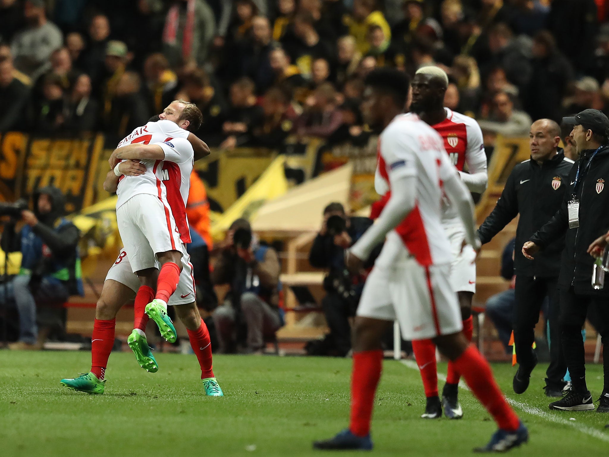 Monaco's players after the final whistle