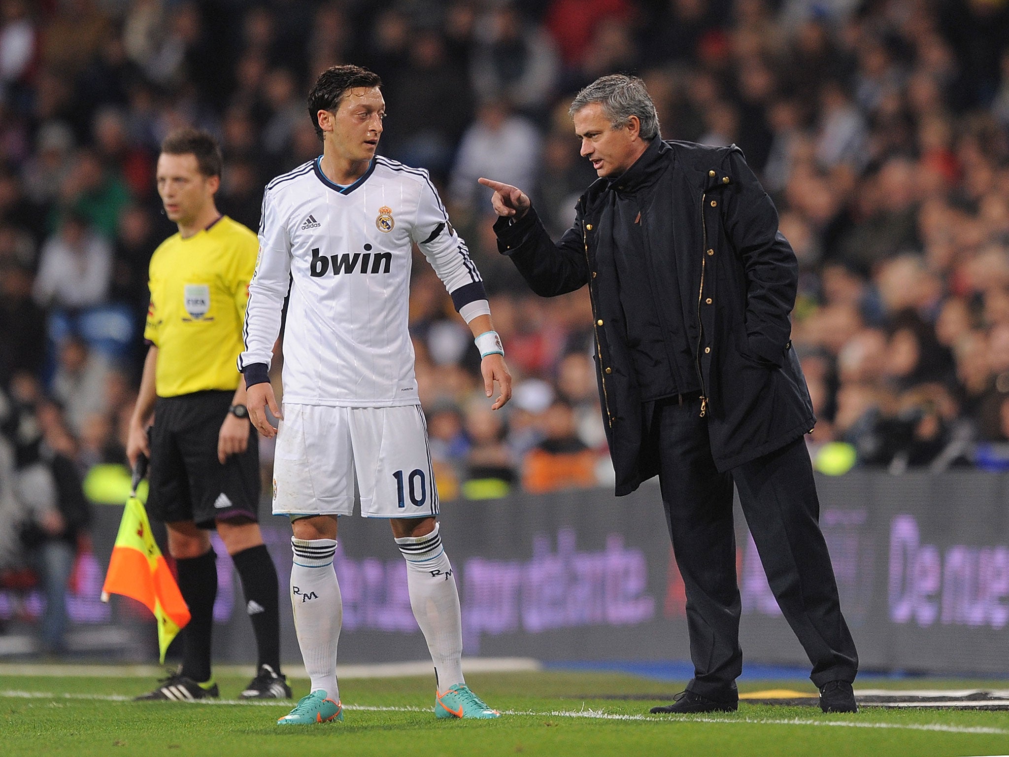 Ozil and Mourinho together at Madrid in 2012