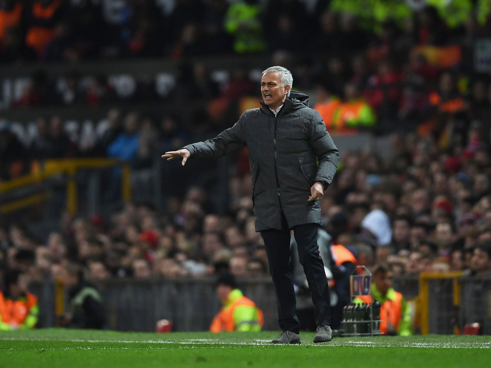 Mourinho barks instructions from the touchline