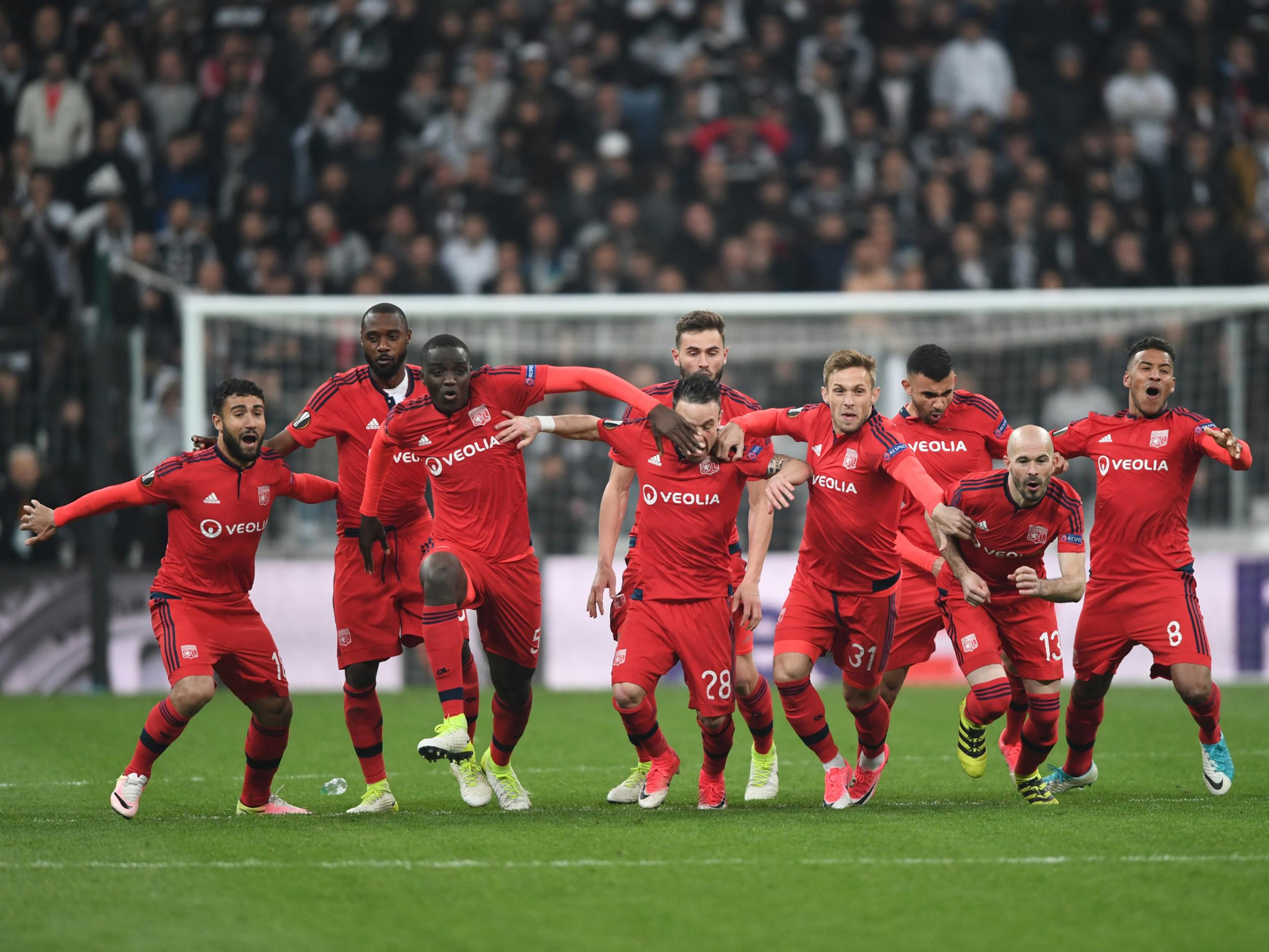 Lyon race to celebrate their dramatic penalty-shootout victory