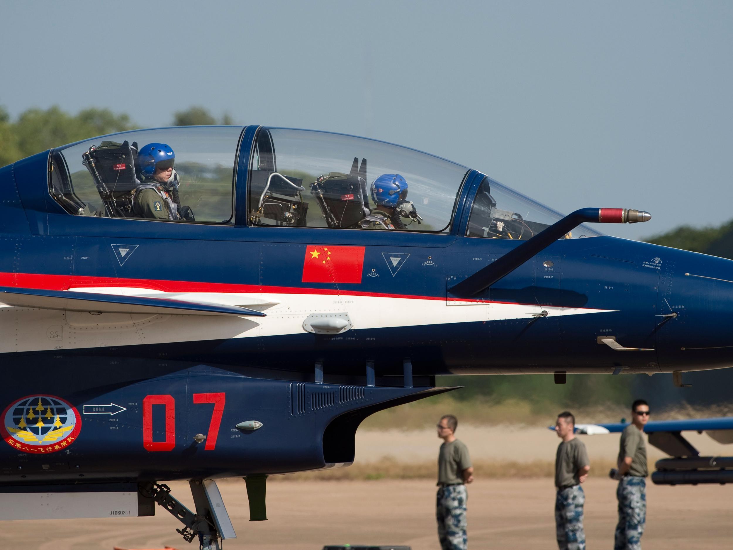 File photo shows a Chinese J-10 aircraft from the People's Liberation Army Air Force preparing to take off