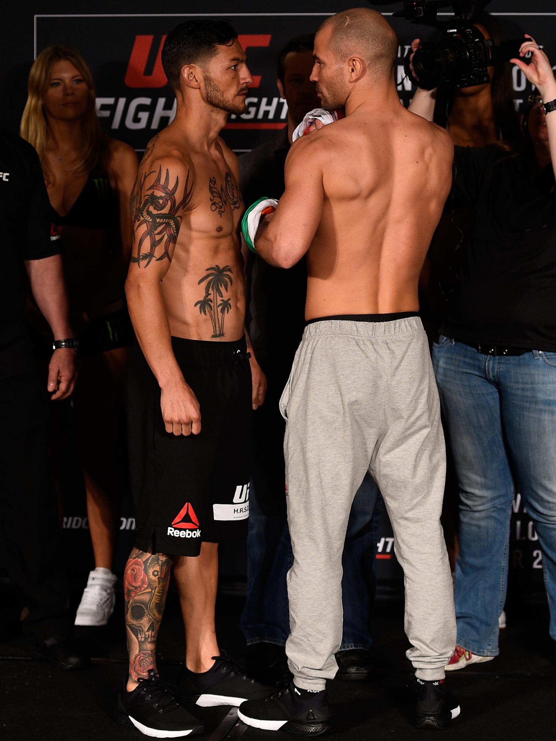 Swanson and Lobov at the Fight Night weigh-in