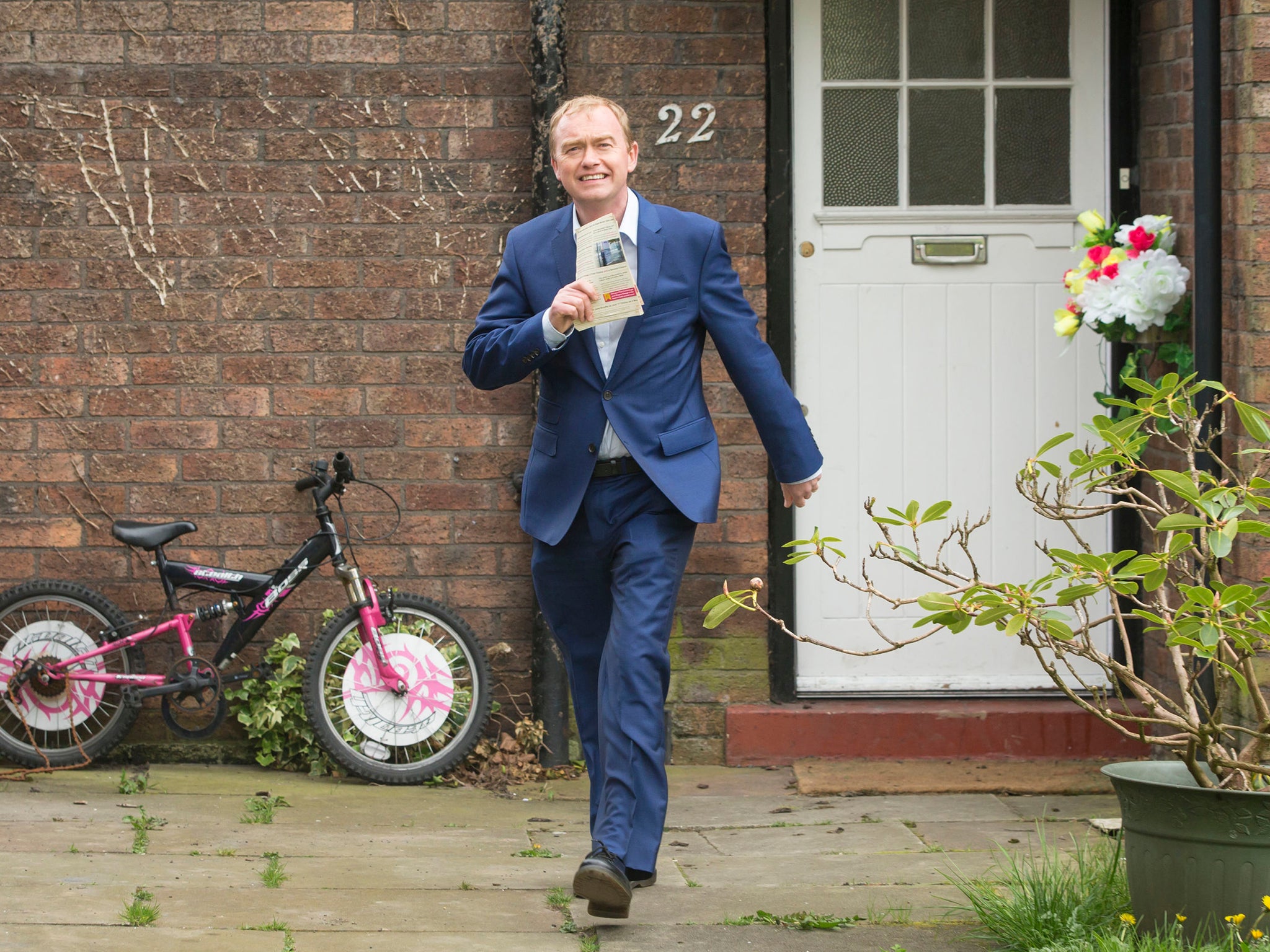 Liberal Democrat leader Tim Farron canvassing voters last week