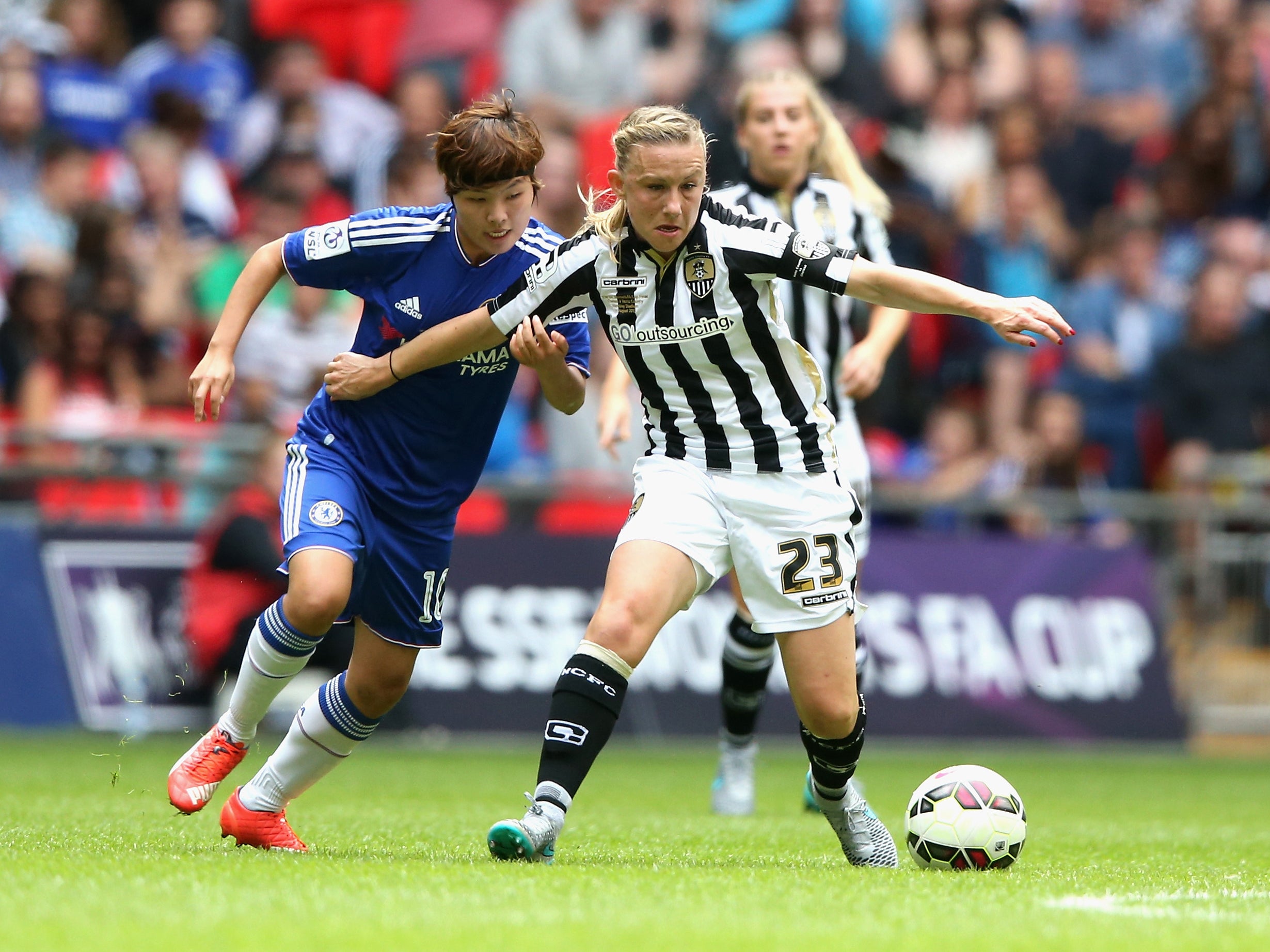 England international Laura Bassett in action for the club