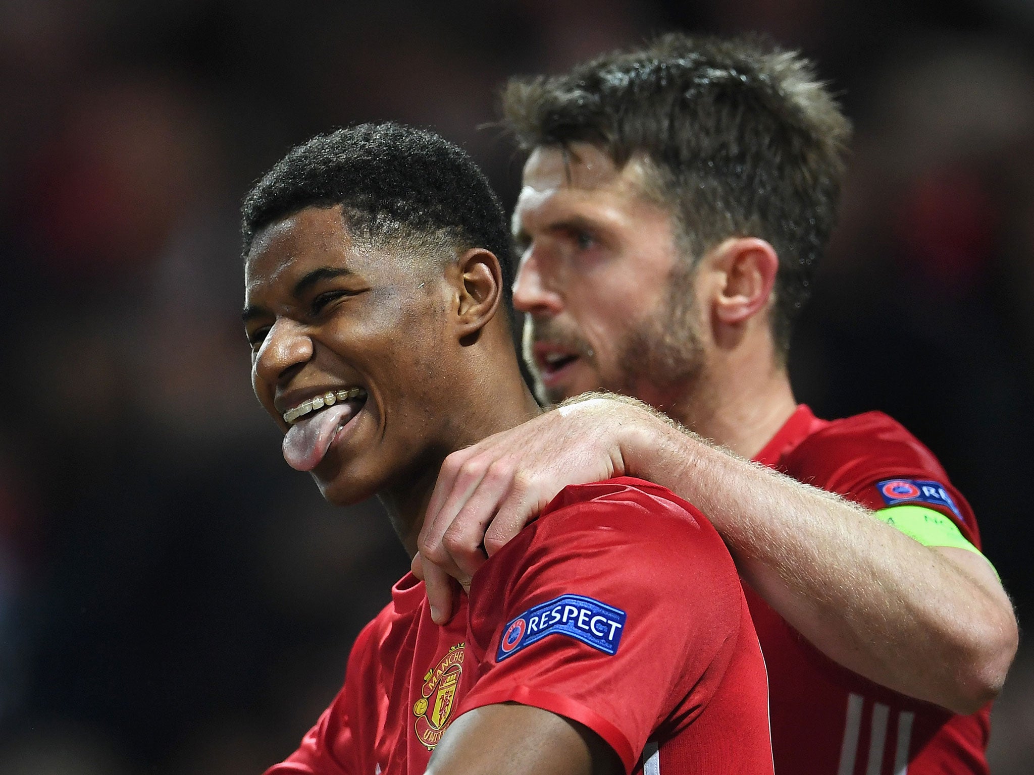 Marcus Rashford celebrates his winner against Anderlecht last week