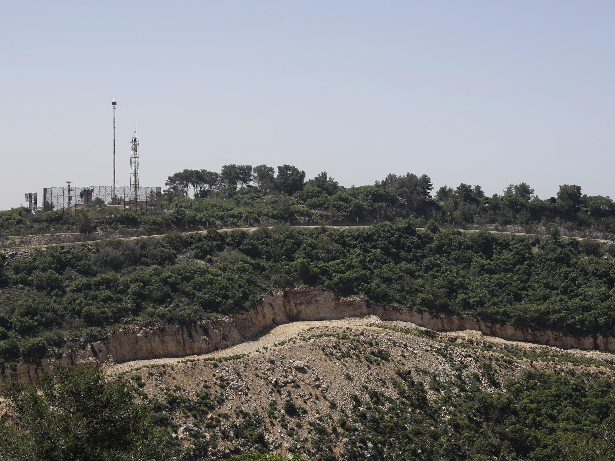 The Israeli-Lebanese border seen from the Lebanese side